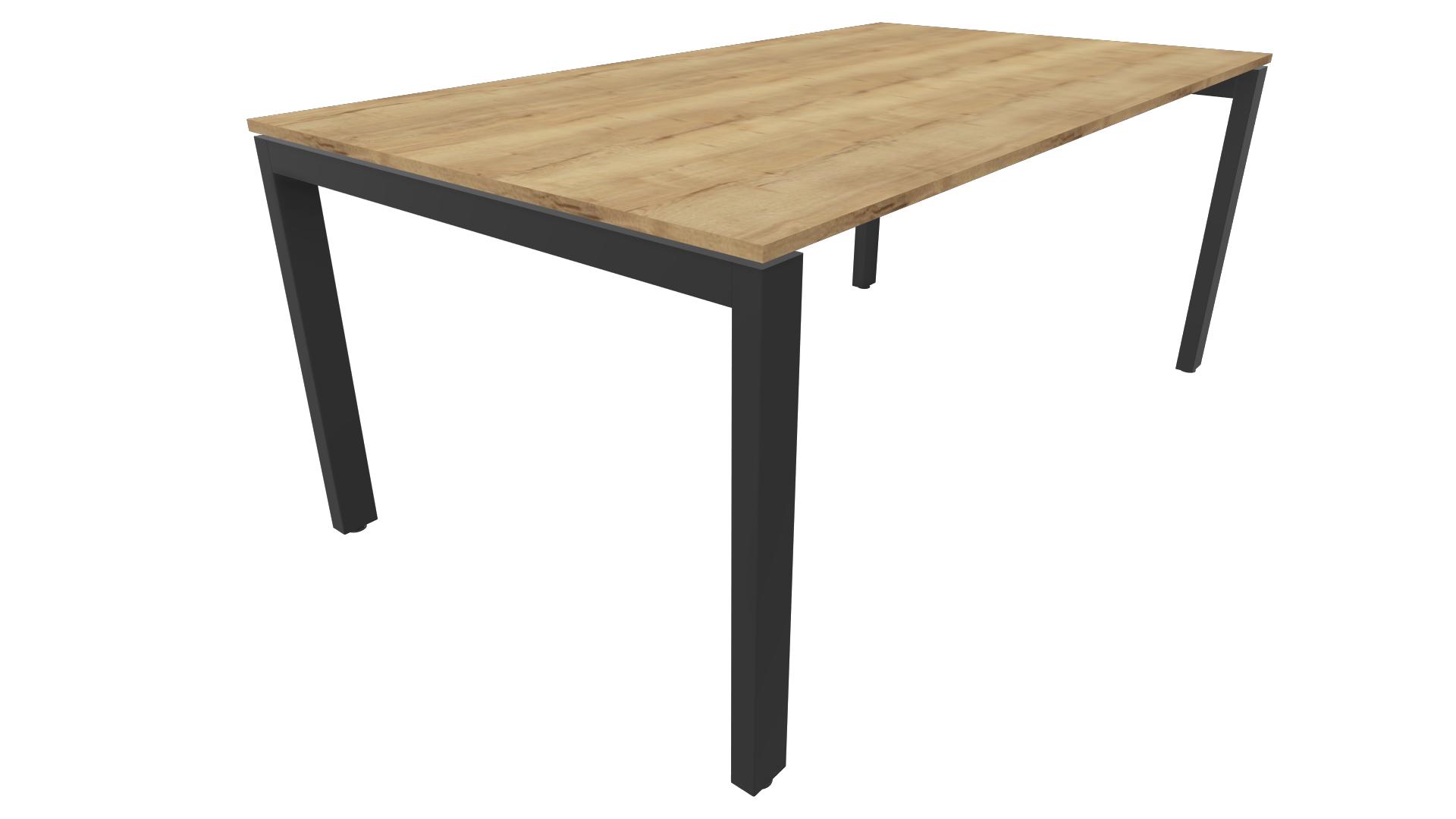 Bureau 4331 recht - 140 x 80 cm. - Zwart - Eiken YT49a afbeelding