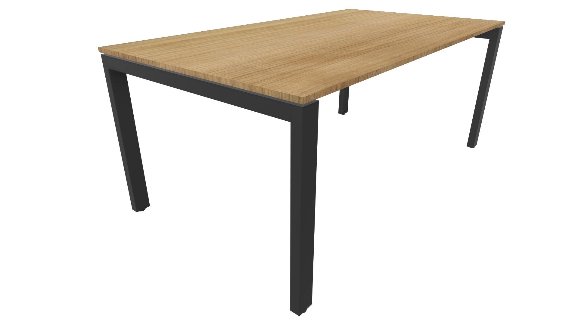 Bureau 4331 recht - 120 x 80 cm. - Zwart - Toscaans noten afbeelding