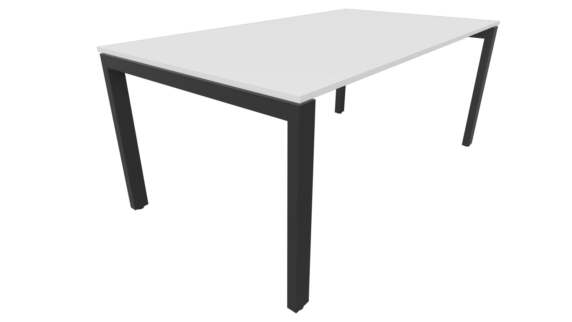 Bureau 4331 recht - 180 x 90 cm. - Zwart - Wit afbeelding
