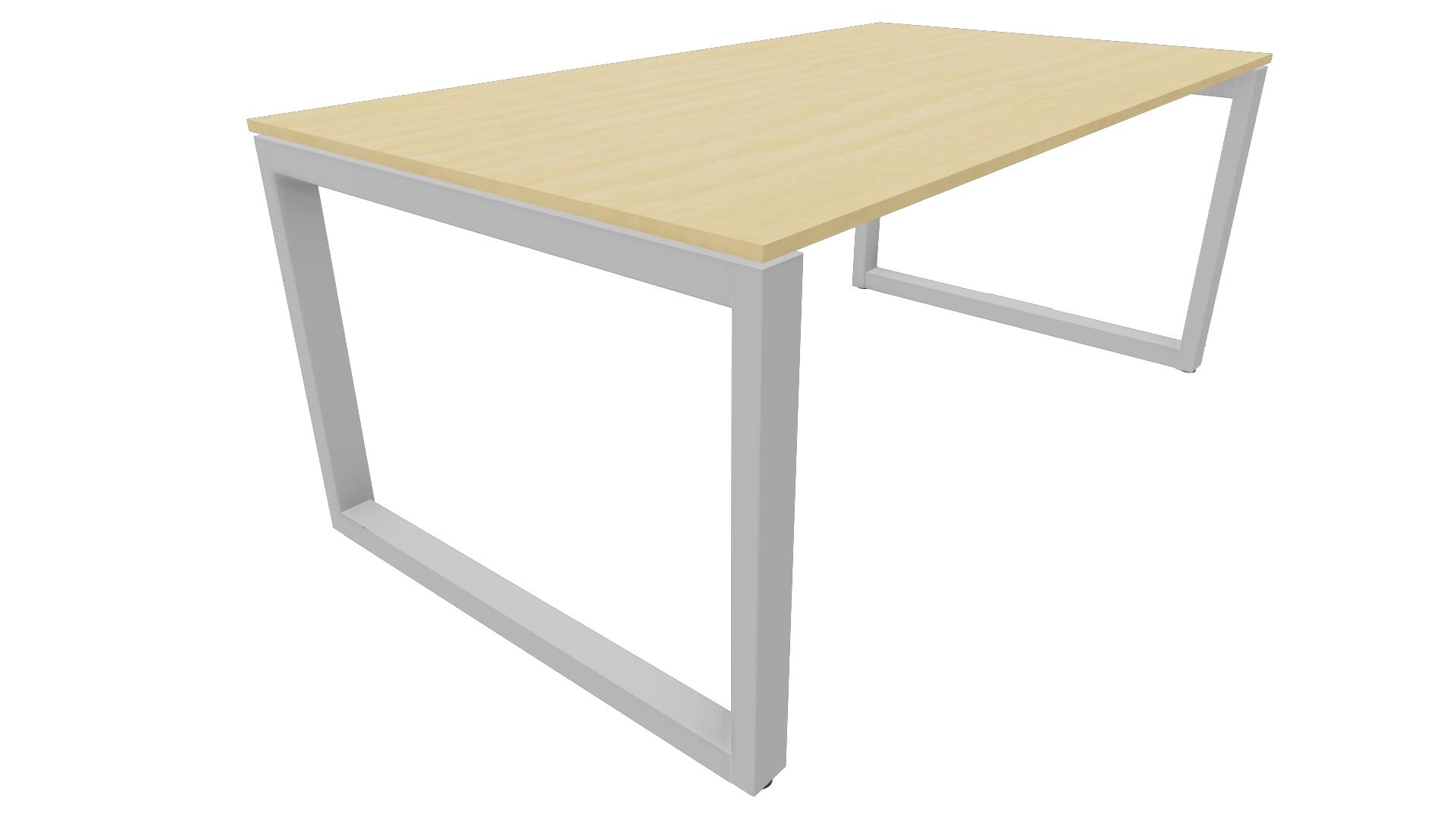 Bureau 4431 recht - 160 x 80 cm. - Alu - Beuken afbeelding