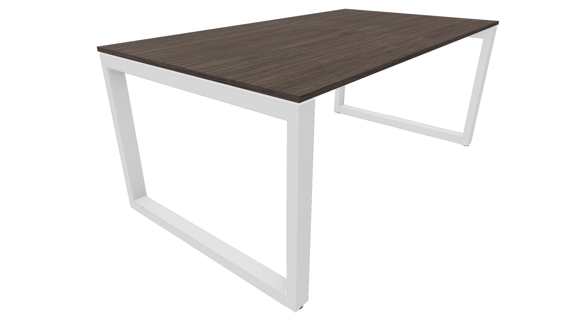 Bureau 4431 recht - 160 x 80 cm. - Wit - Eiken donker afbeelding