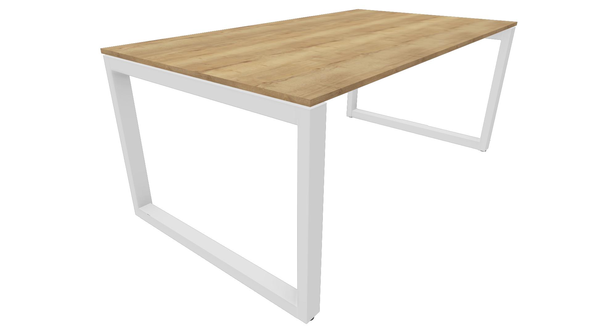 Bureau 4431 recht - 120 x 80 cm. - Wit - Eiken YT49a afbeelding