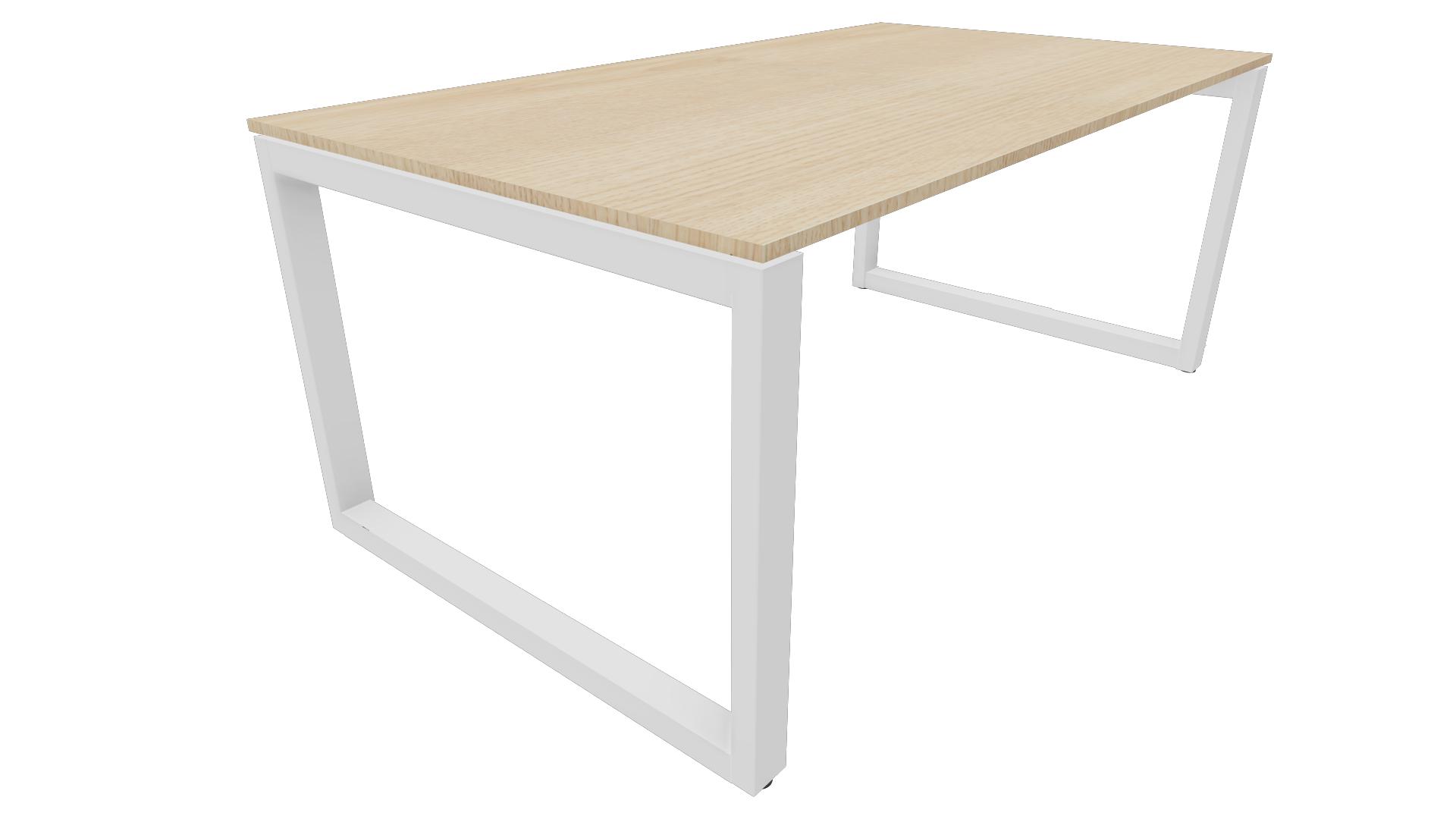 Bureau 4431 recht - 180 x 80 cm. - Wit - Eiken licht afbeelding