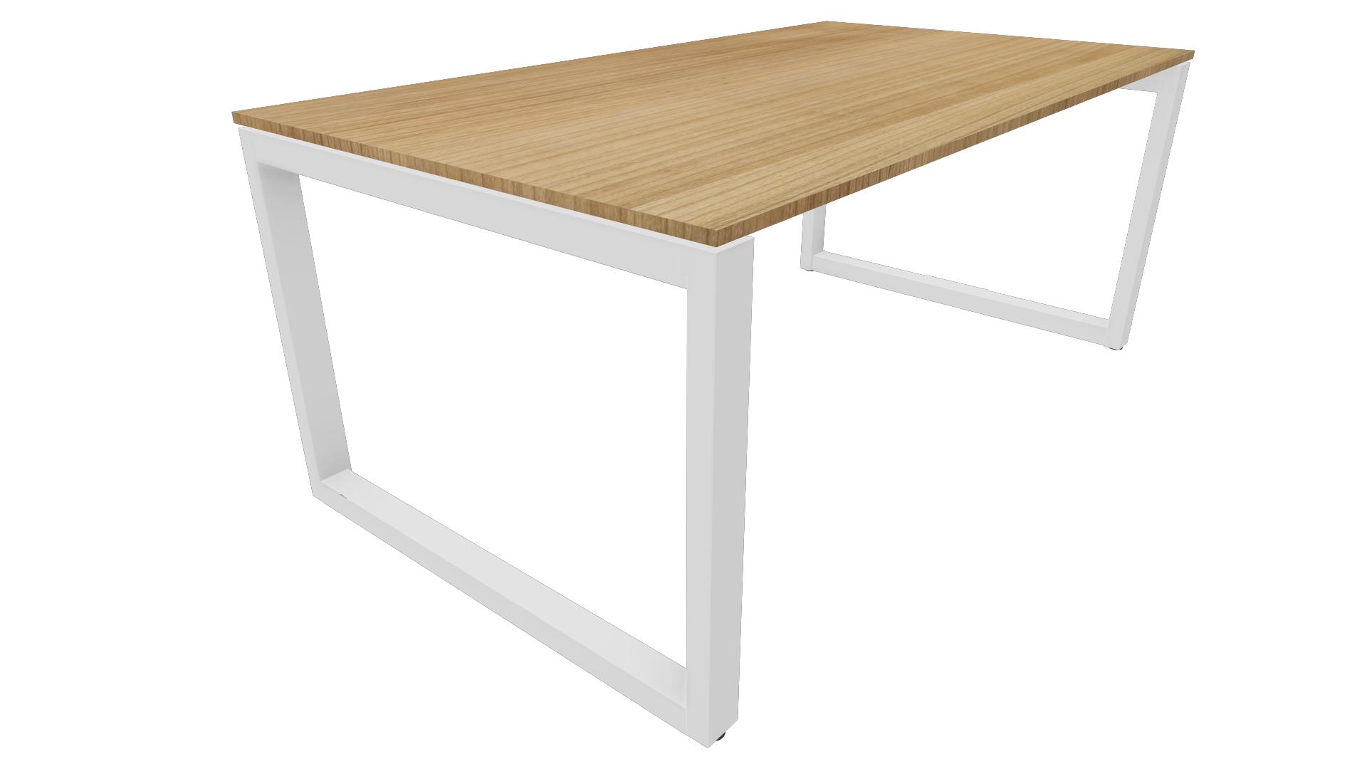Bureau 4431 recht - 140 x 80 cm. - Wit - Toscaans noten afbeelding