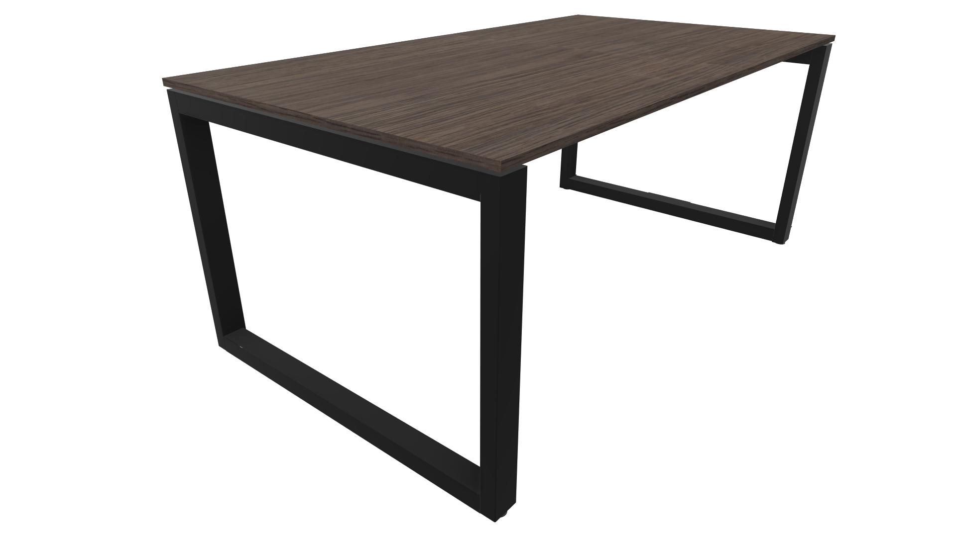 Bureau 4431 recht - 140 x 80 cm. - Zwart - Eiken donker afbeelding