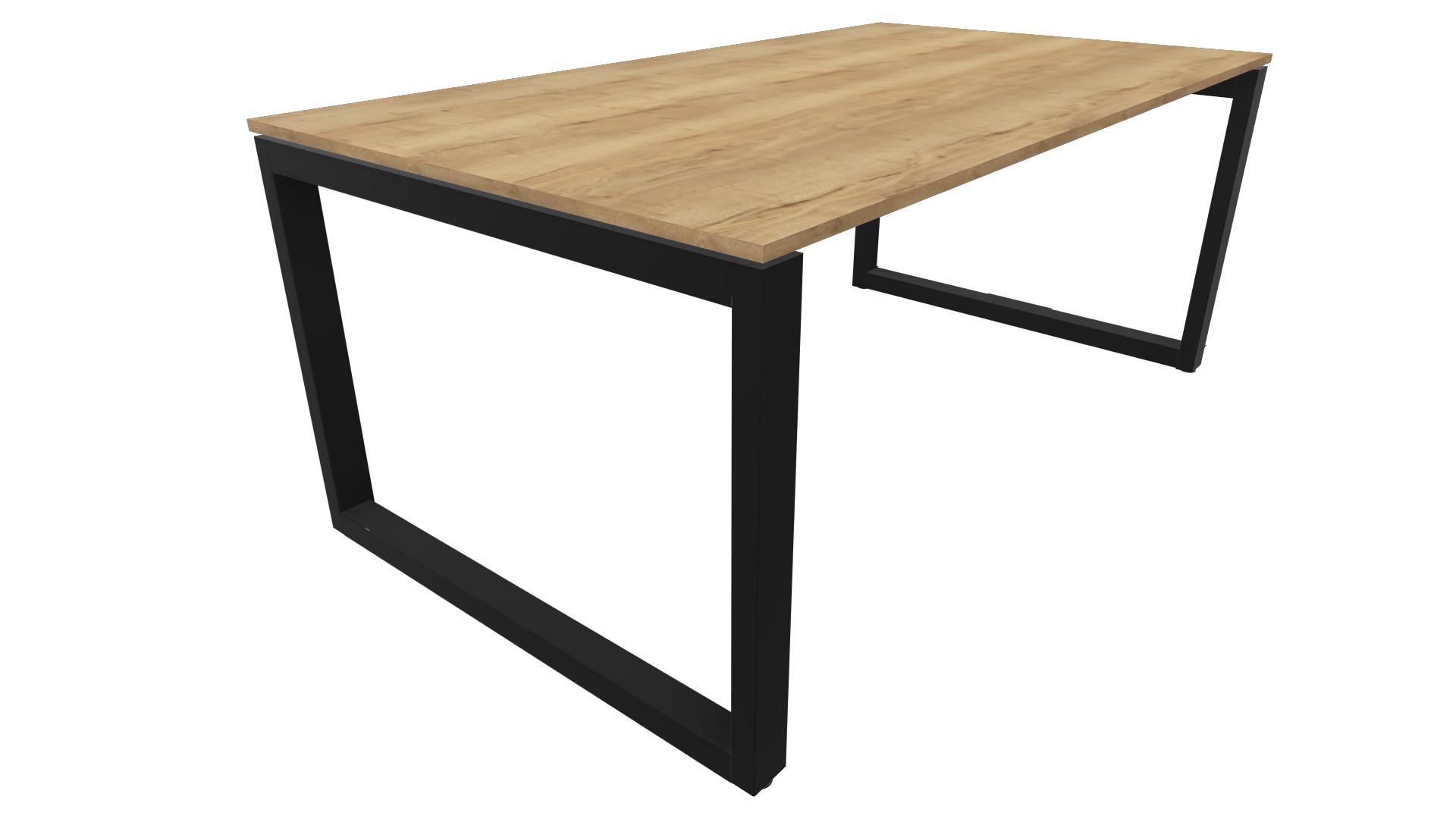 Bureau 4431 recht - 200 x 80 cm. - Zwart - Eiken YT49a afbeelding