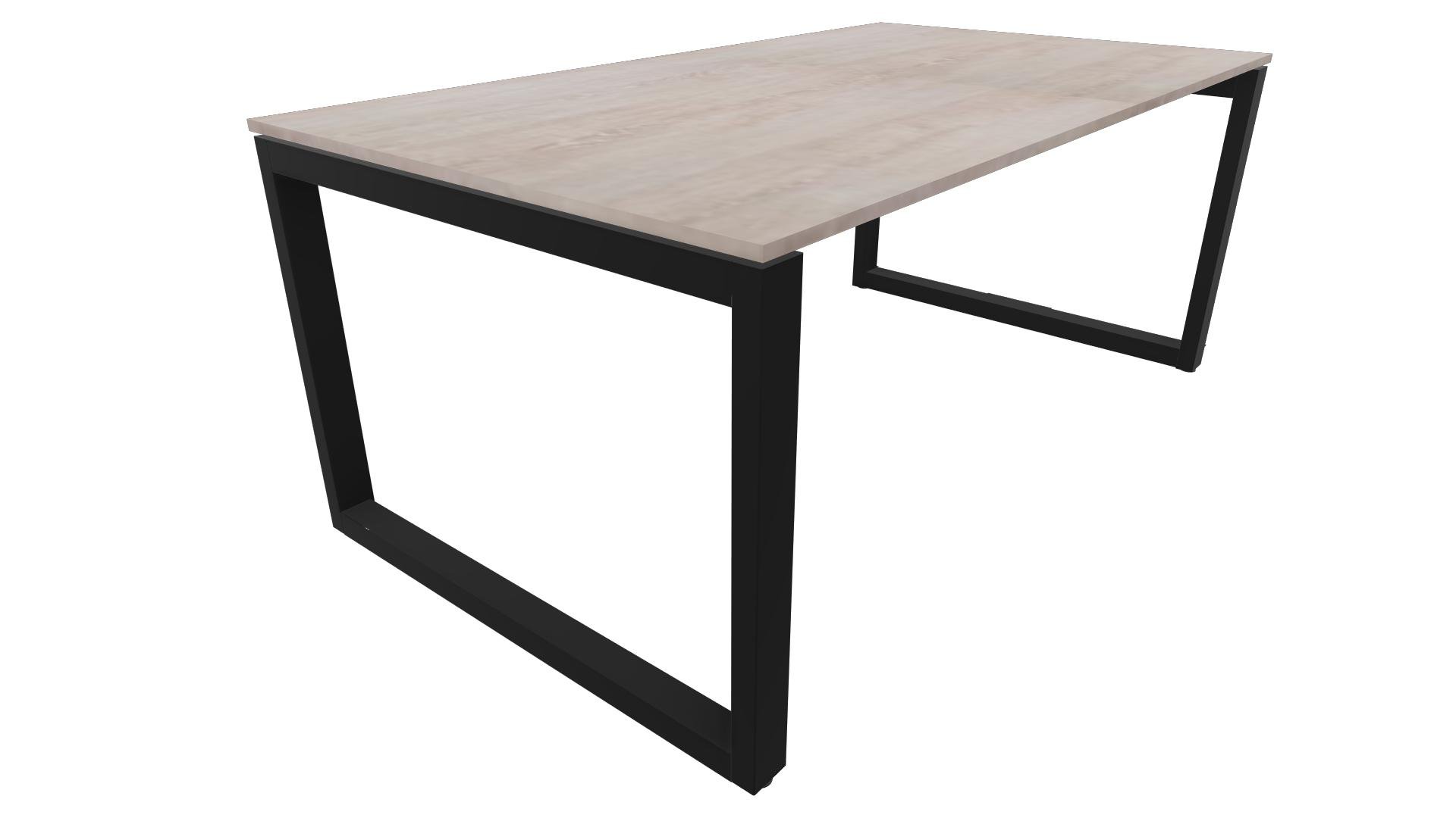 Bureau 4431 recht - 180 x 90 cm. - Zwart - Eiken Robson afbeelding