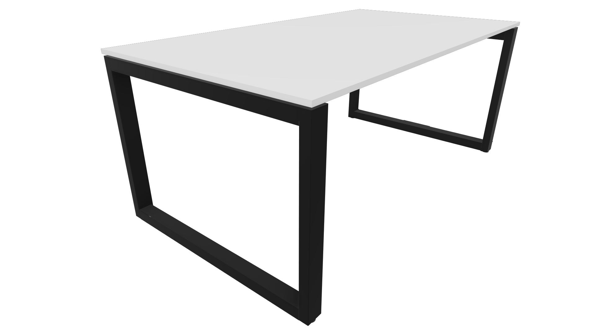 Bureau 4431 recht - 140 x 80 cm. - Zwart - Wit afbeelding