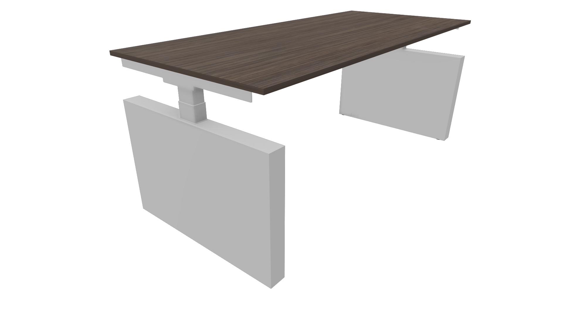 Bureau 3331 recht met zijwangen - 200 x 90 cm - Alu - Eiken donker afbeelding