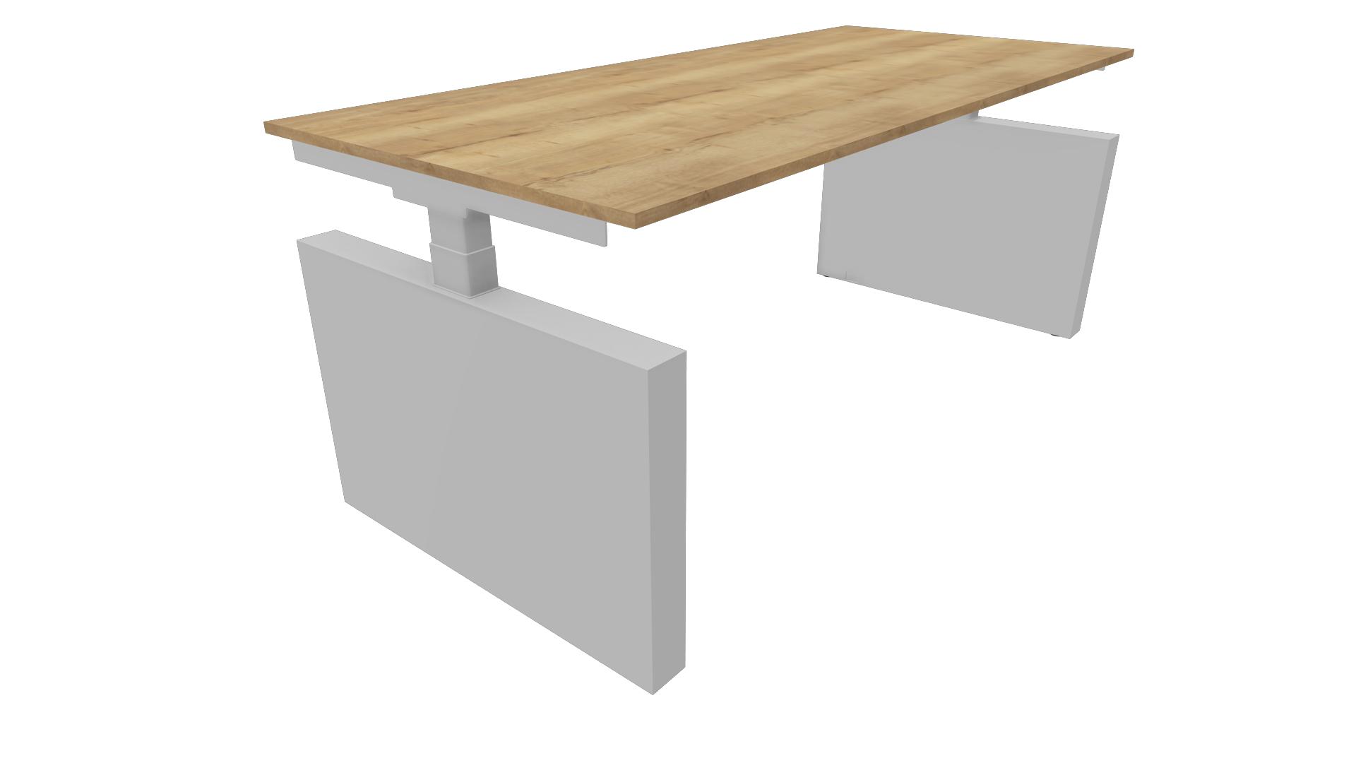Bureau 3331 recht met zijwangen - 200 x 90 cm - Alu - Eiken YT49a afbeelding