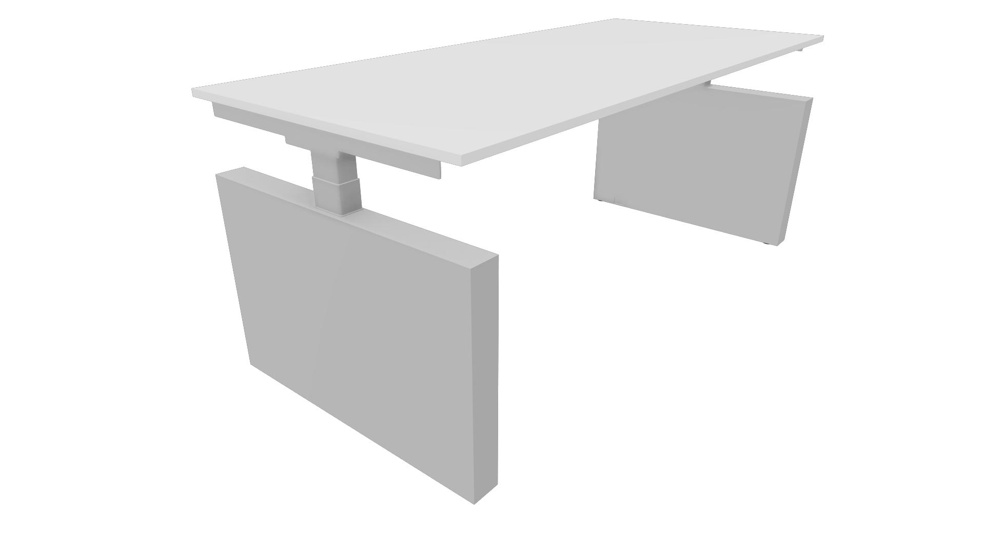 Bureau 3331 recht met zijwangen - 200 x 90 cm - Alu - Wit afbeelding