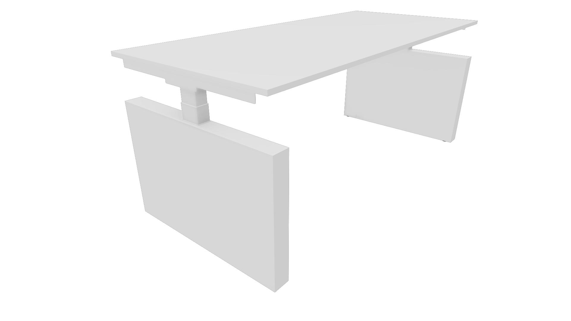 Bureau 3331 recht met zijwangen - 180 x 90 cm. - Wit - Wit afbeelding