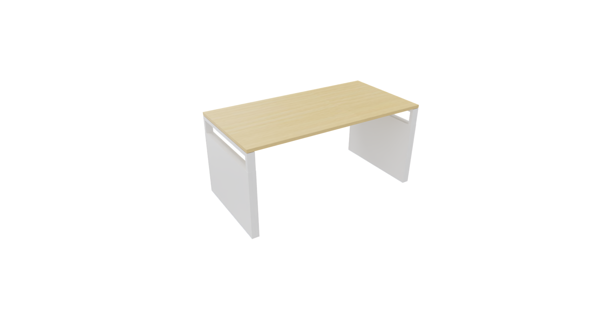 Bureau 4331 recht met zijwangen - 120 x 80 cm. - Wit - Beuken afbeelding