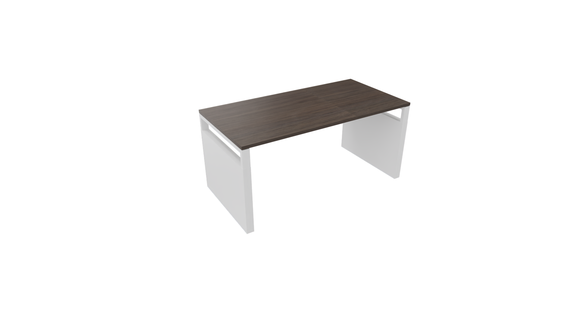 Bureau 4331 recht met zijwangen - 160 x 80 cm. - Wit - Eiken donker afbeelding