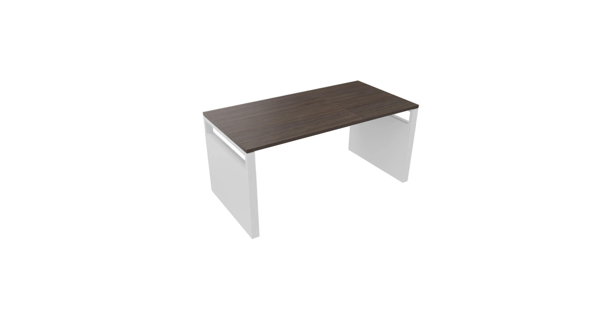 Bureau 4331 recht met zijwangen - 200 x 80 cm. - Wit - Eiken donker afbeelding