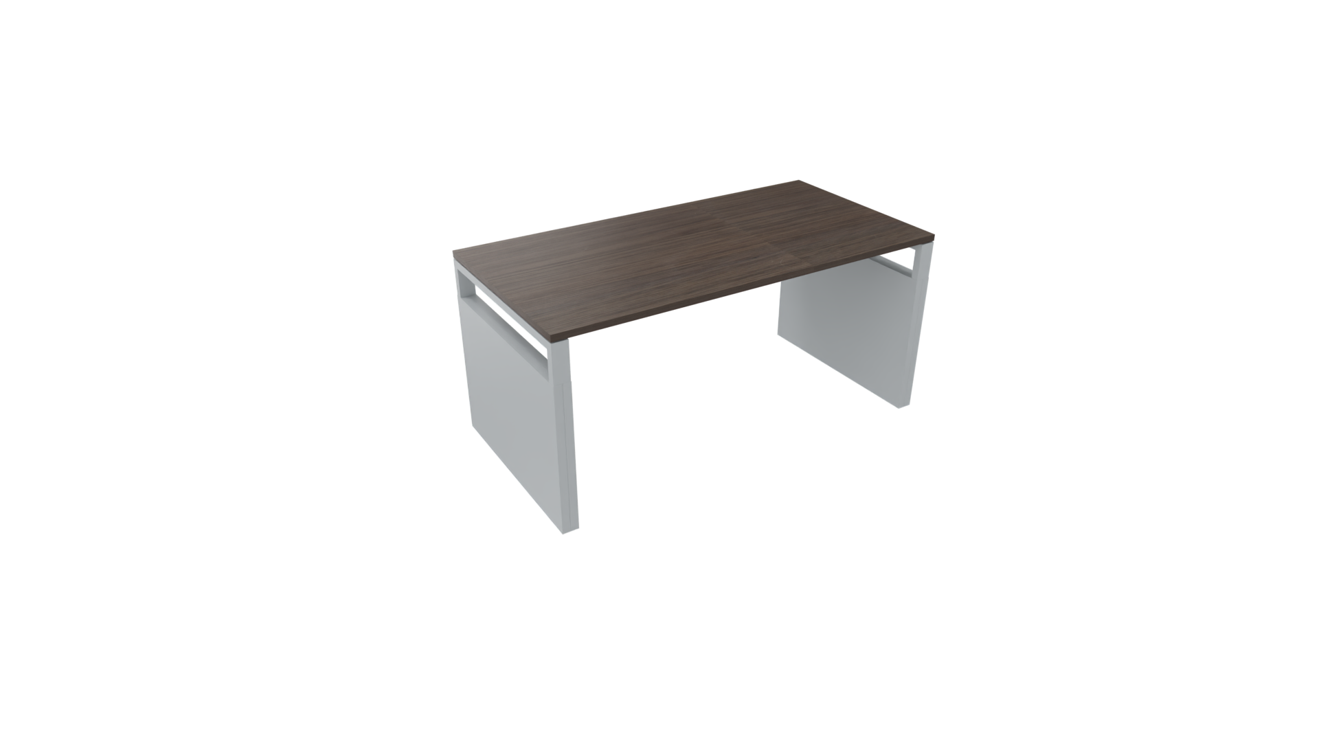 Bureau 4331 recht met zijwangen - 180 x 90 cm. - Alu - Eiken donker afbeelding
