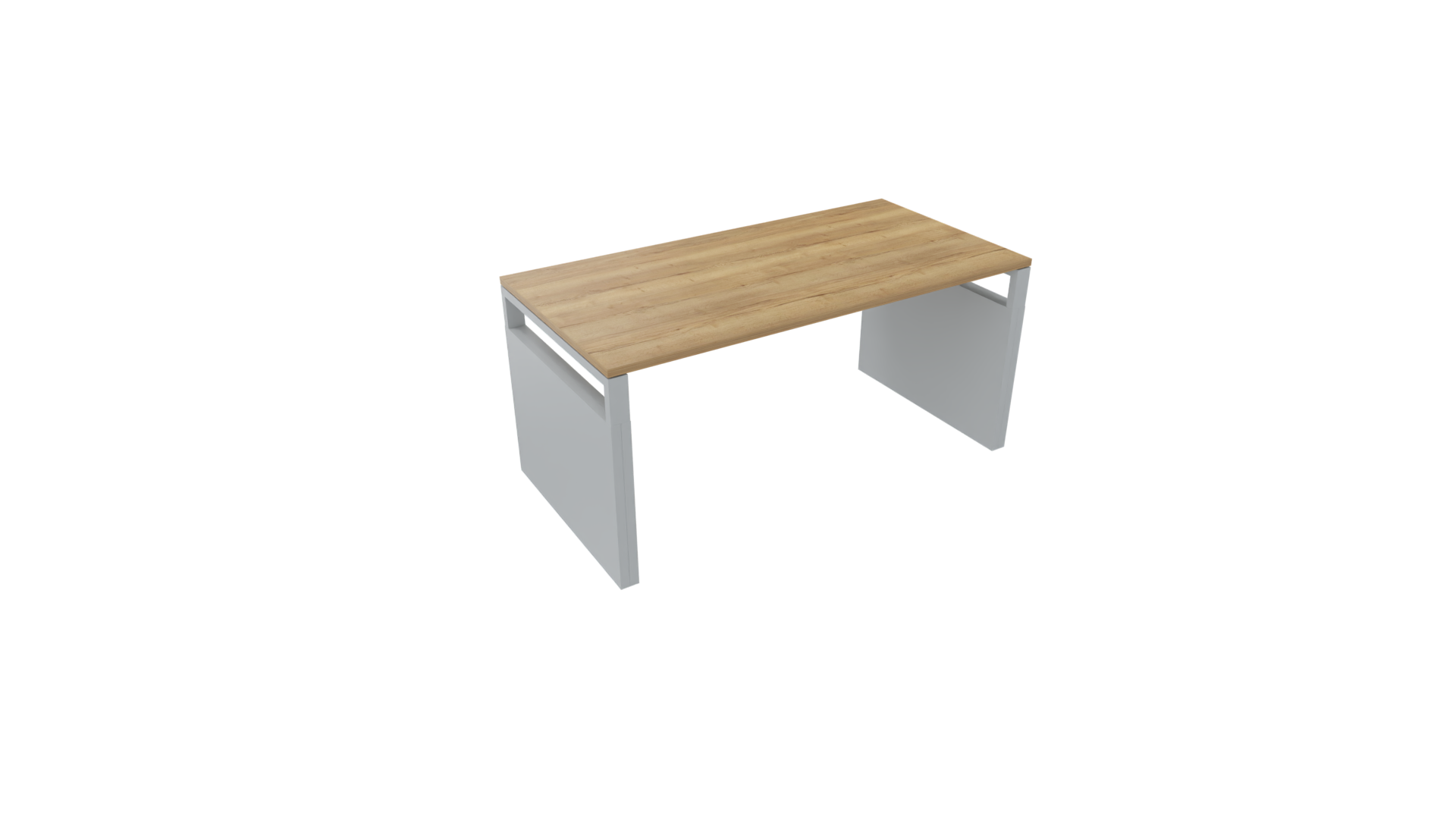 Bureau 4331 recht met zijwangen - 200 x 90 cm - Alu - Eiken YT49a afbeelding