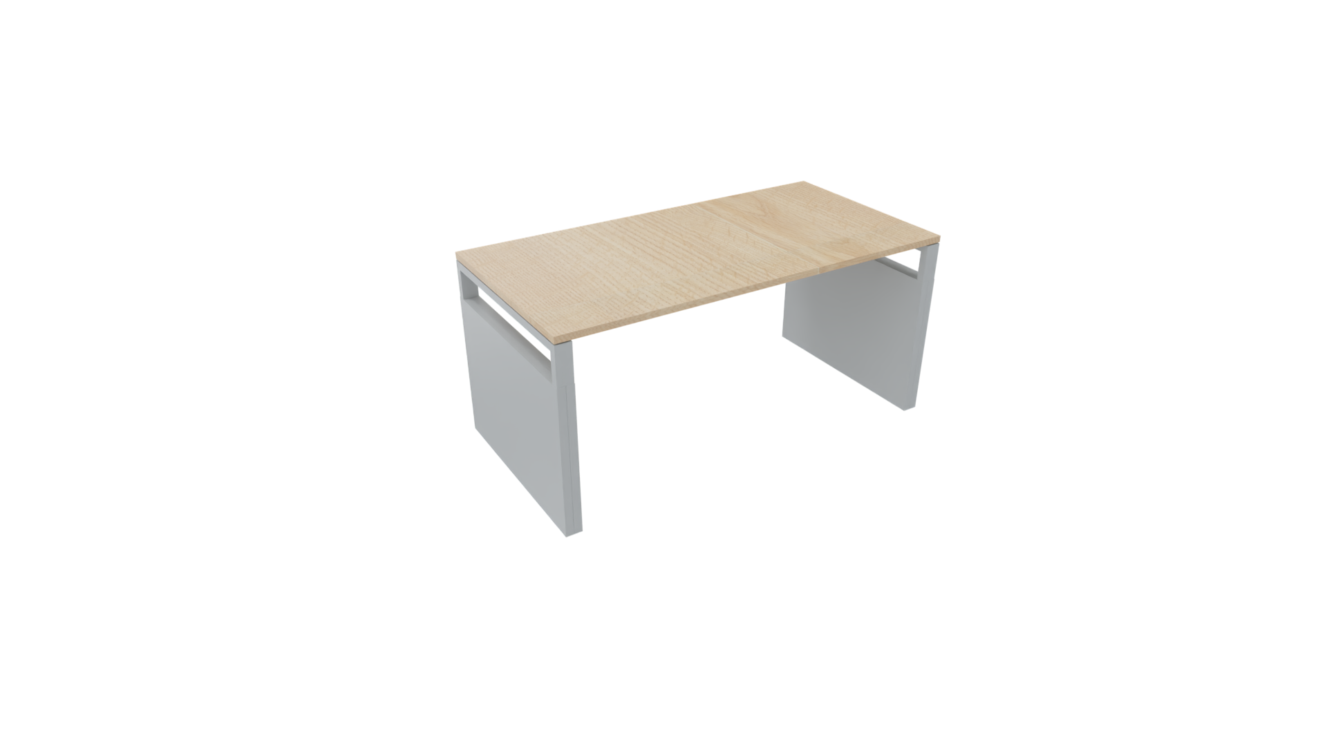 Bureau 4331 recht met zijwangen - 120 x 80 cm. - Alu - Eiken licht afbeelding