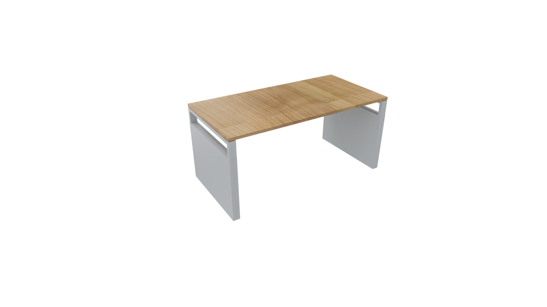 Bureau 4331 recht met zijwangen - 180 x 80 cm. - Alu - Toscaans noten afbeelding