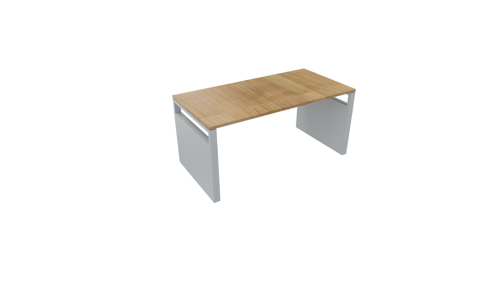 Bureau 4331 recht met zijwangen - 200 x 80 cm. - Alu - Toscaans noten afbeelding