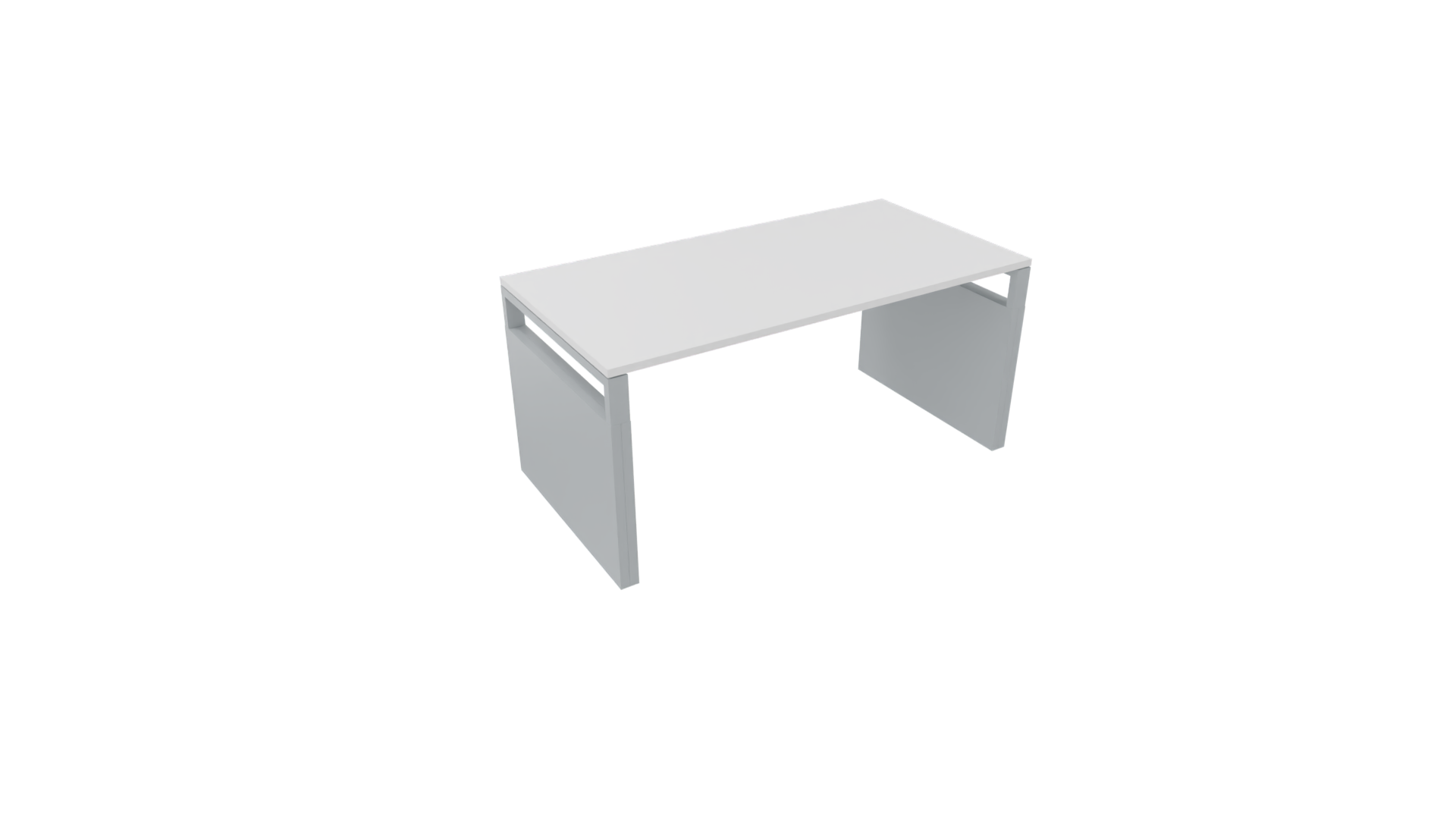 Bureau 4331 recht met zijwangen - 120 x 80 cm. - Alu - Wit afbeelding