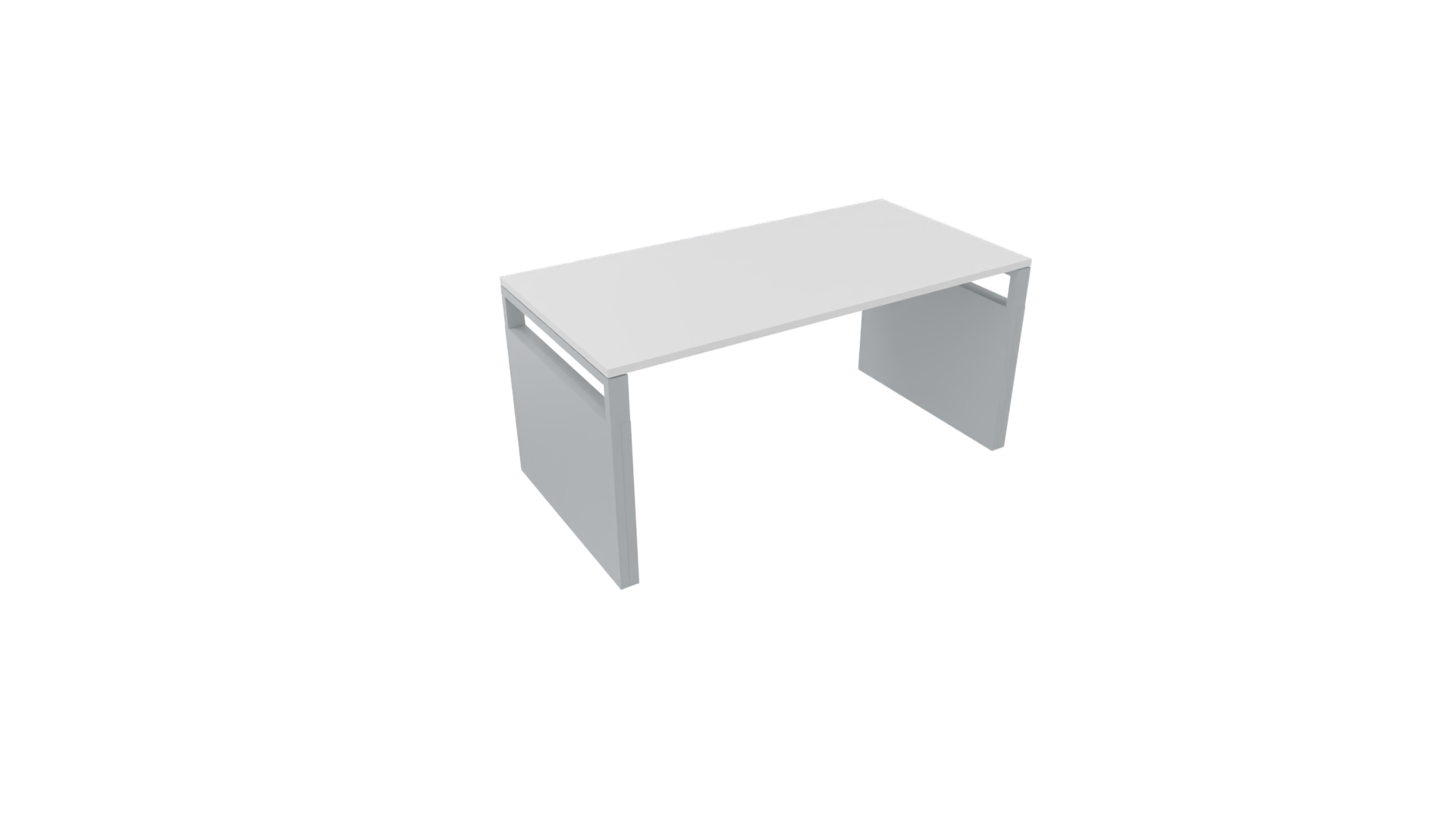 Bureau 4331 recht met zijwangen - 200 x 90 cm - Alu - Wit afbeelding