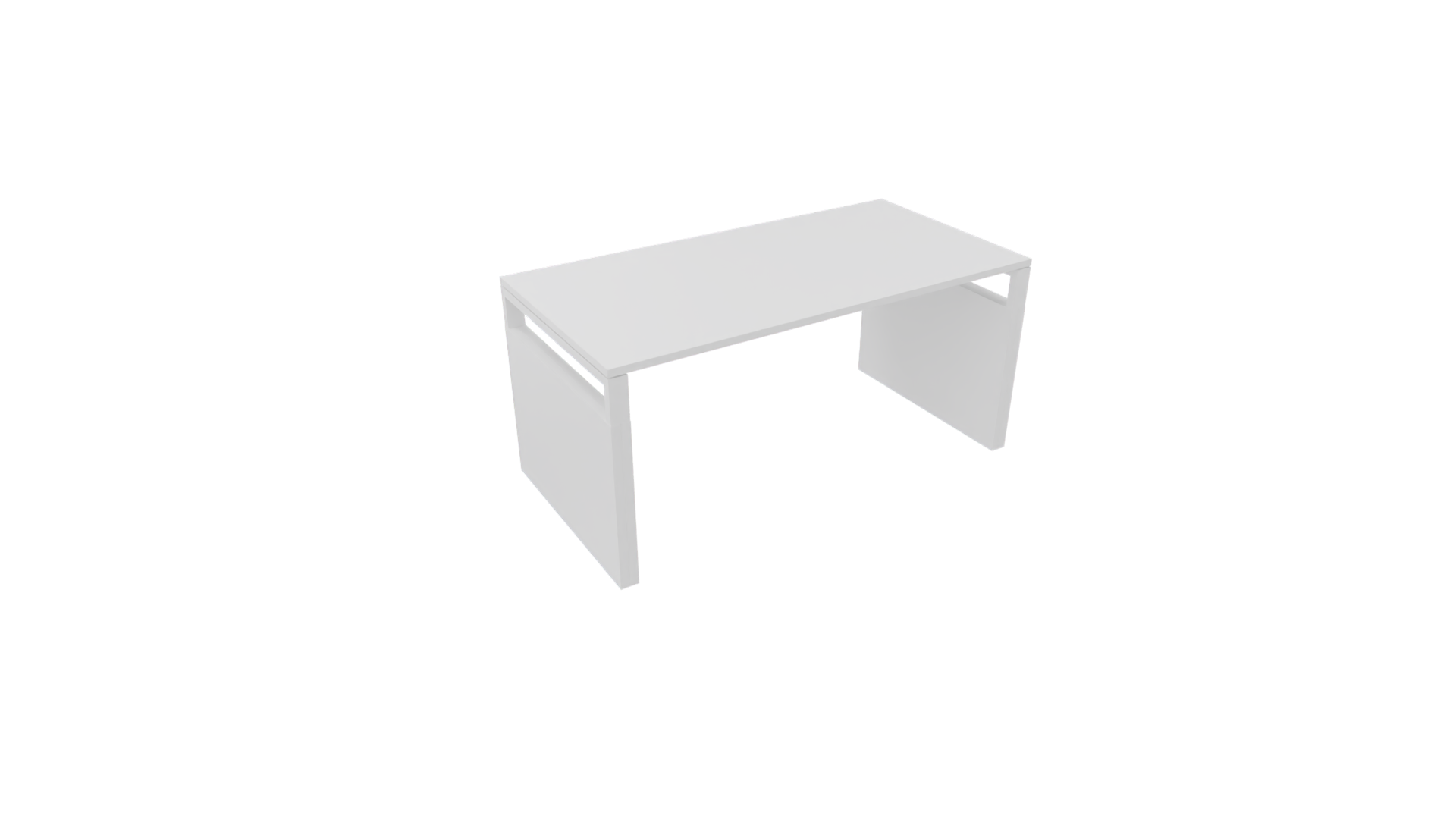Bureau 4331 recht met zijwangen - 120 x 80 cm. - Wit - Wit afbeelding