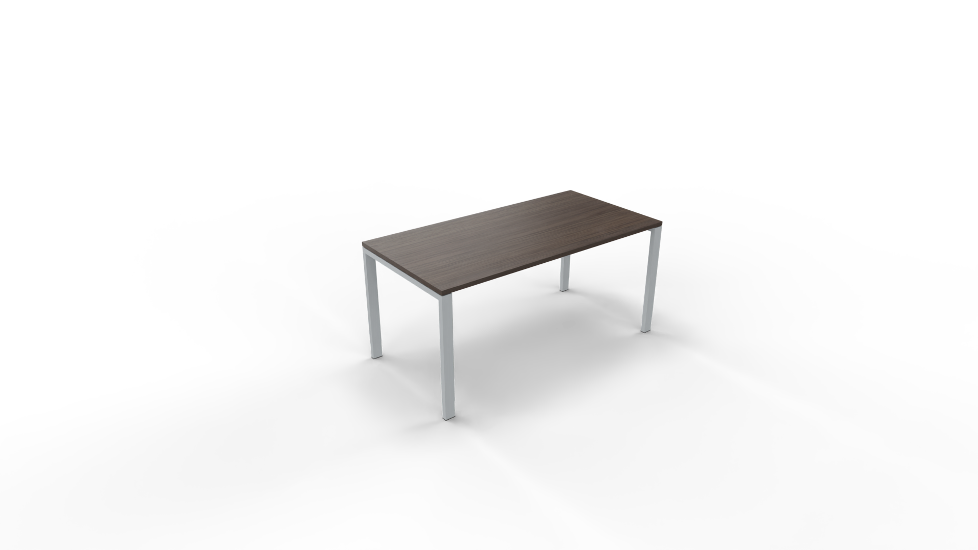 Vergadertafel 6011 recht - 180 x 90 cm. - Alu - Eiken donker afbeelding