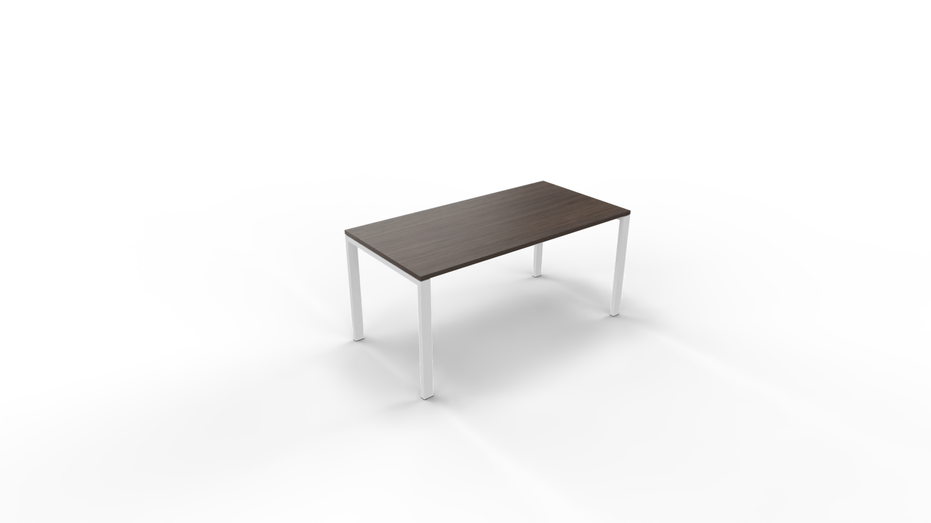 Vergadertafel 6011 recht - 140 x 80 cm. - Wit - Eiken donker afbeelding