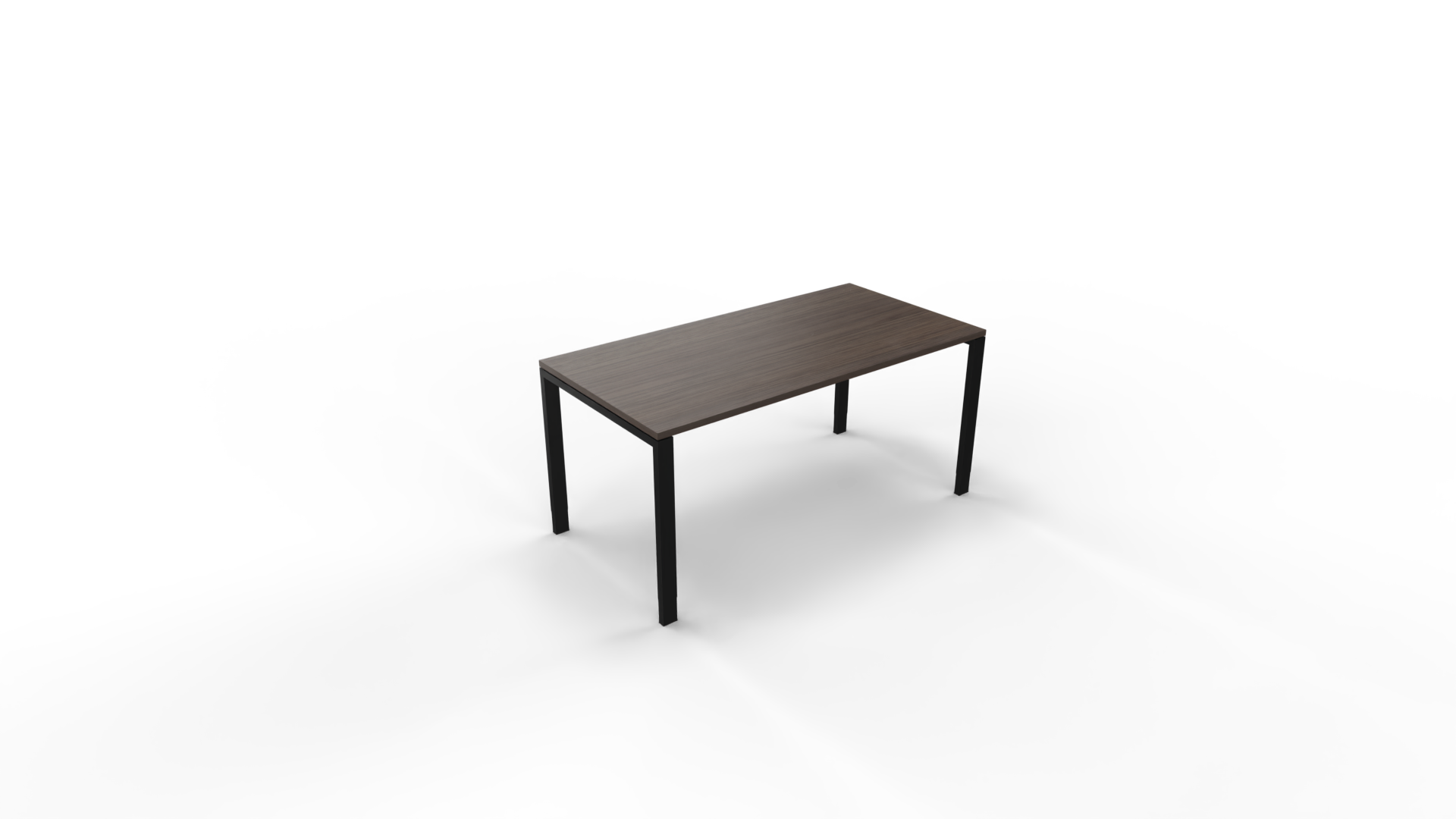 Vergadertafel 6011 recht - 140 x 80 cm. - Zwart - Eiken donker afbeelding