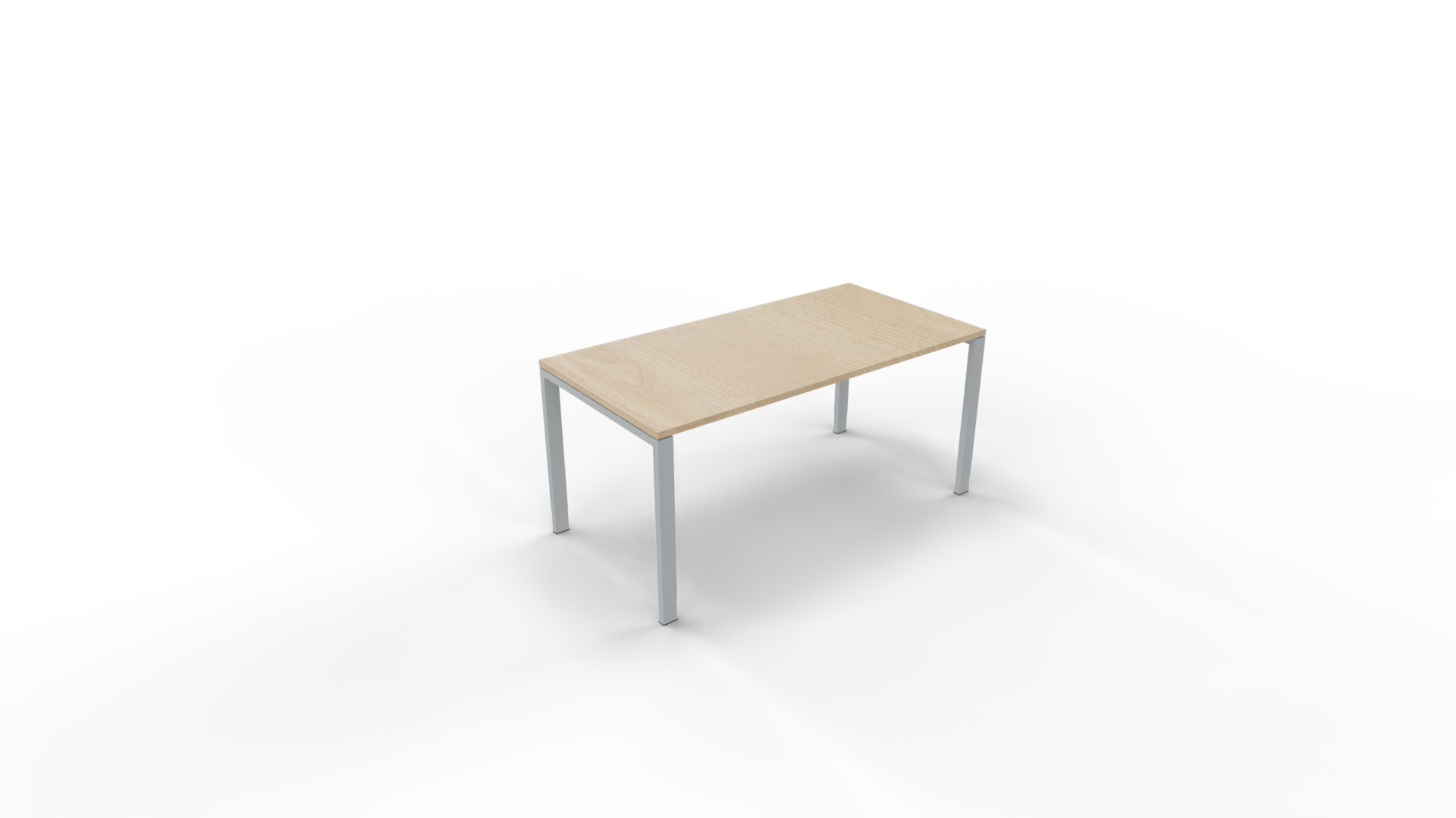 Vergadertafel 6011 recht - 200 x 80 cm. - Alu - Eiken licht afbeelding