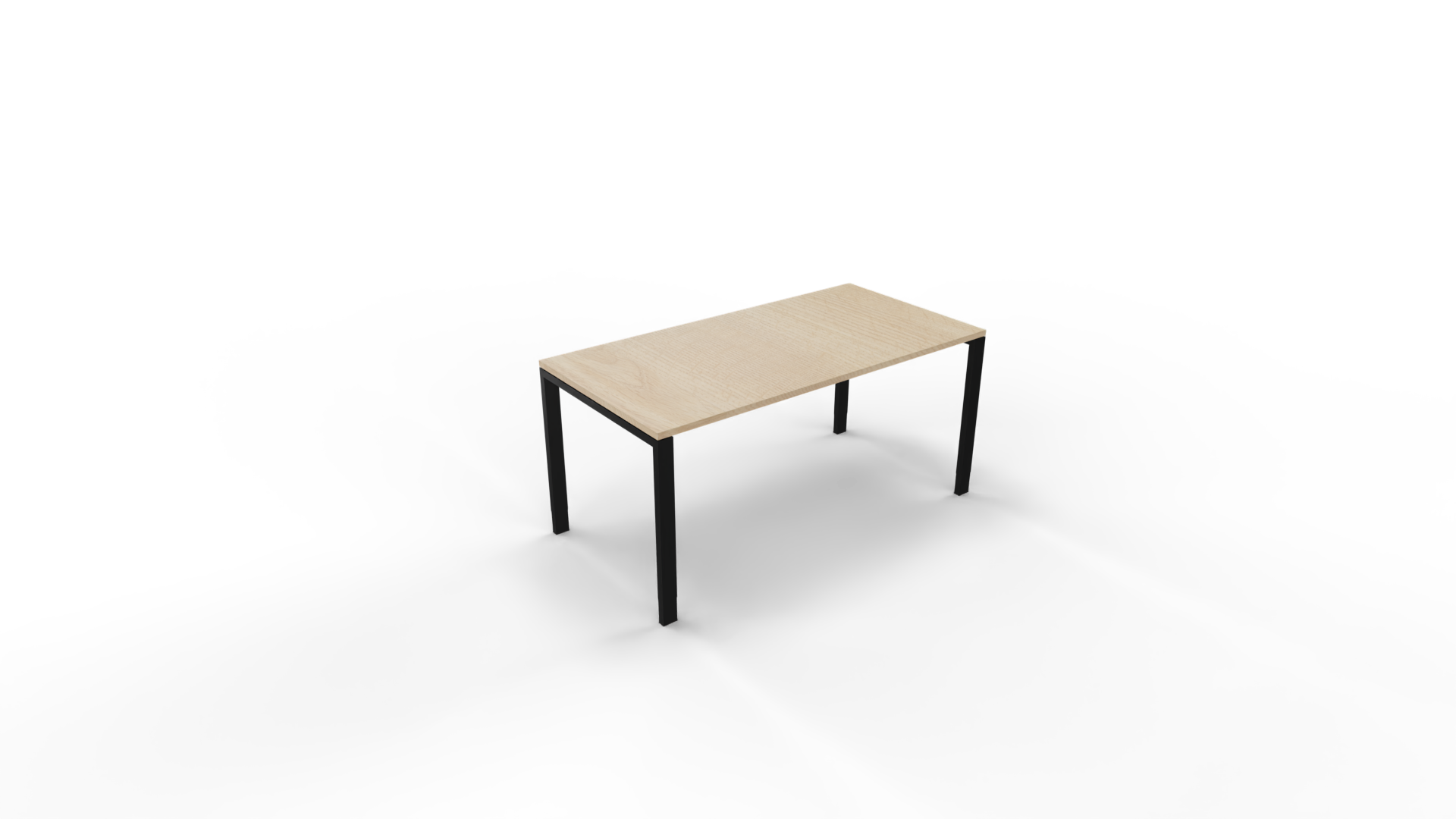 Vergadertafel 6011 recht - 160 x 80 cm. - Zwart - Eiken licht afbeelding