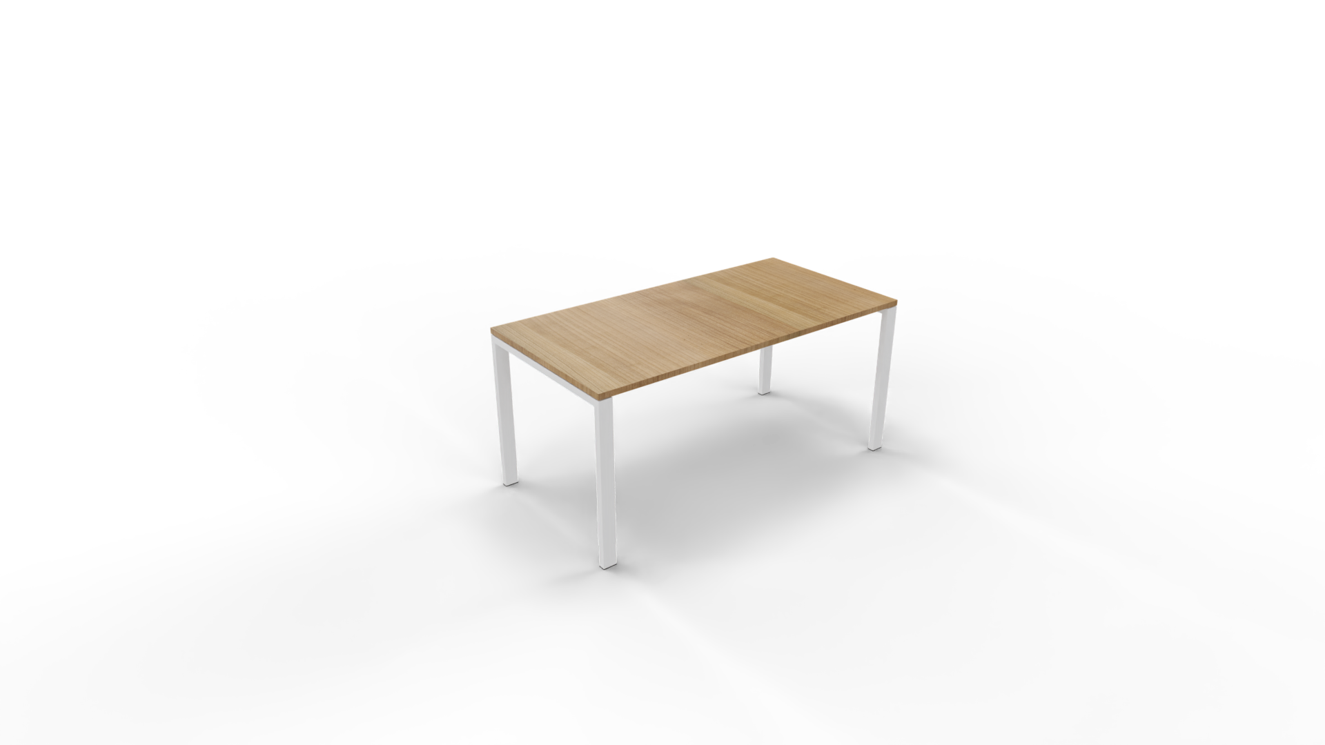 Vergadertafel 6011 recht - 140 x 80 cm. - Wit - Toscaans noten afbeelding