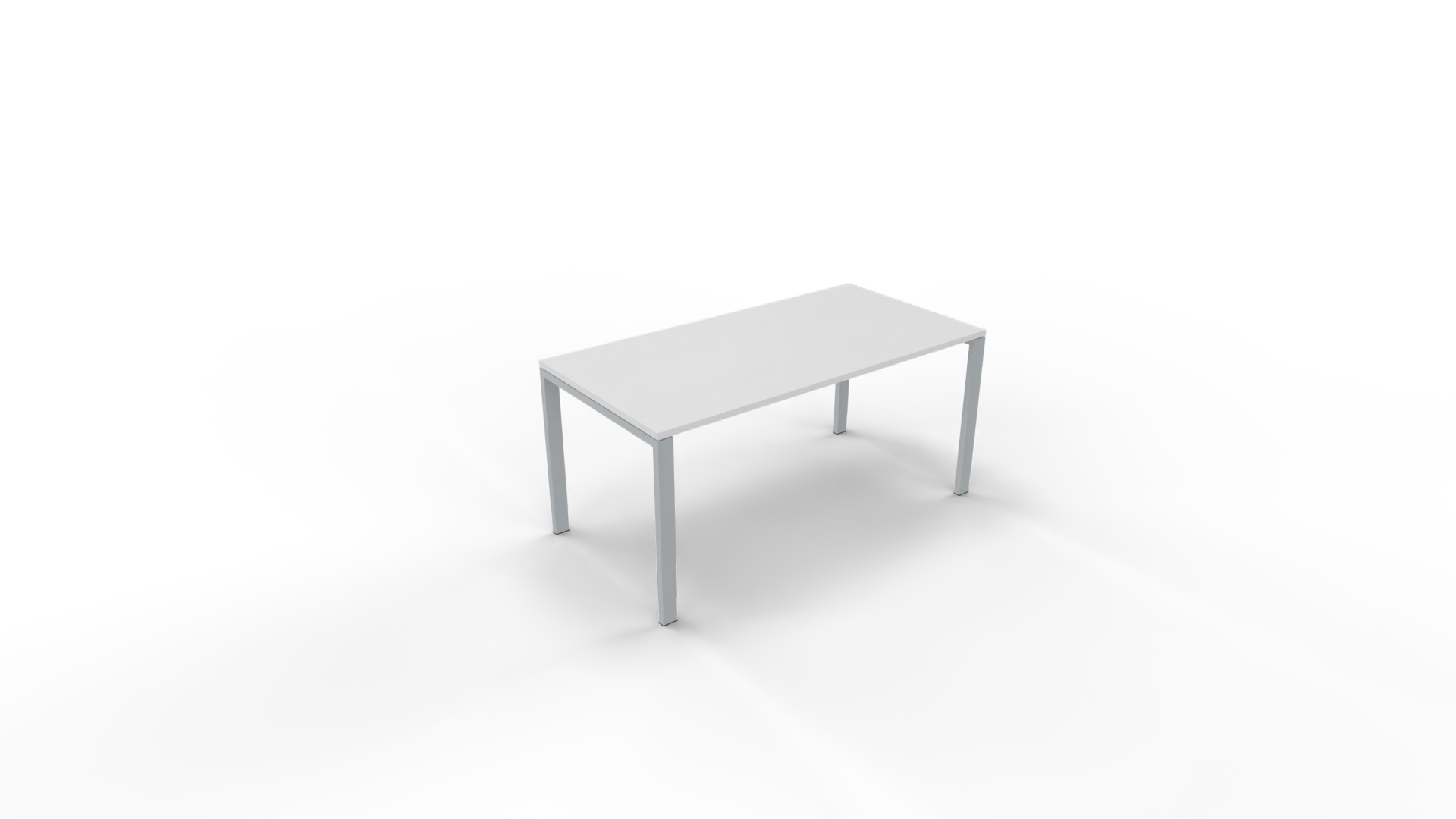 Vergadertafel 6011 recht - 200 x 100 cm. - Alu - Wit afbeelding