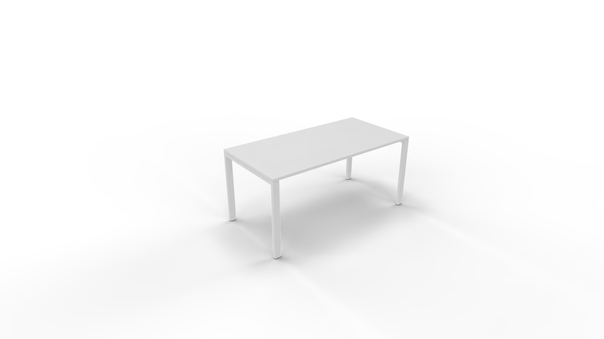 Vergadertafel 6011 recht - 200 x 80 cm. - Wit - Wit afbeelding