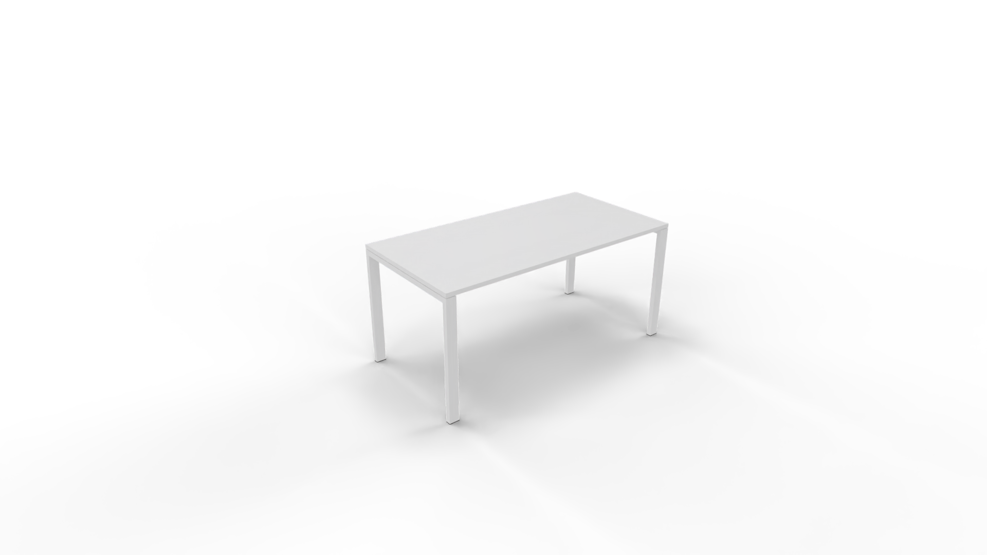 Vergadertafel 6011 recht - 180 x 90 cm. - Wit - Wit afbeelding
