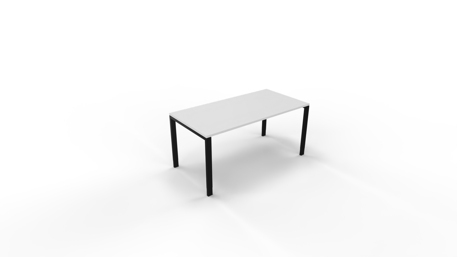 Vergadertafel 6011 recht - 140 x 80 cm. - Zwart - Wit afbeelding