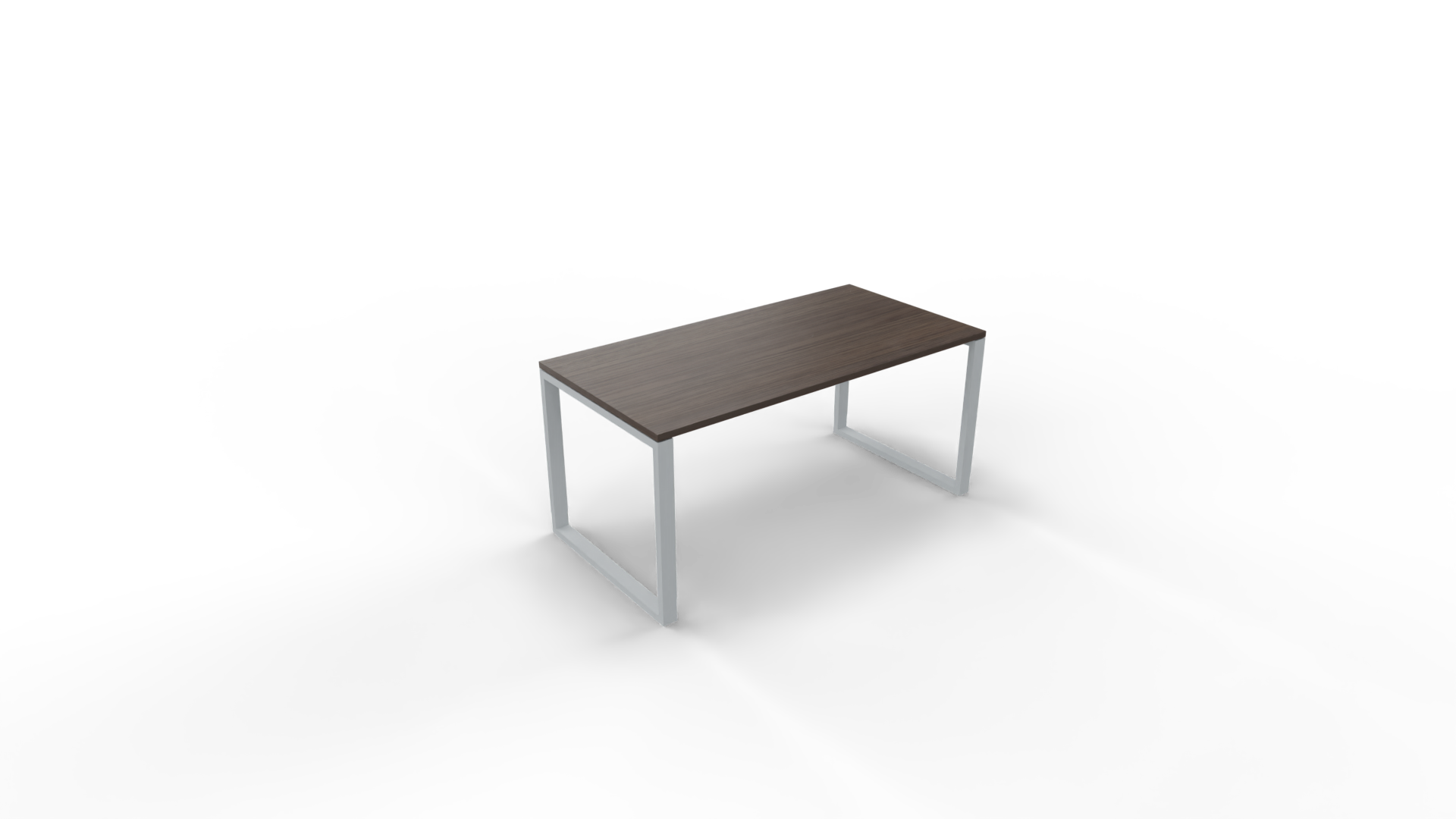 Vergadertafel 6111 recht - 200 x 80 cm. - Alu - Eiken donker afbeelding