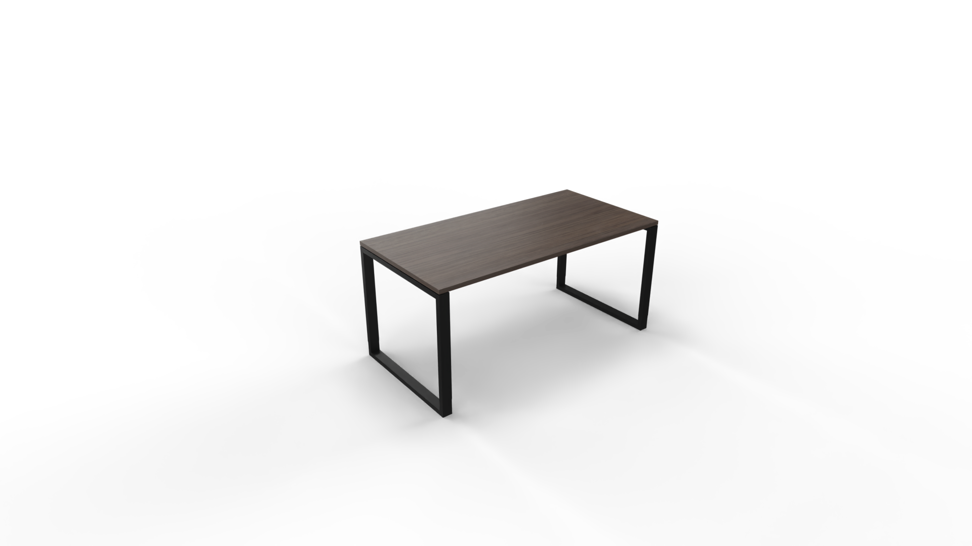 Vergadertafel 6111 recht - 160 x 80 cm. - Zwart - Eiken donker afbeelding