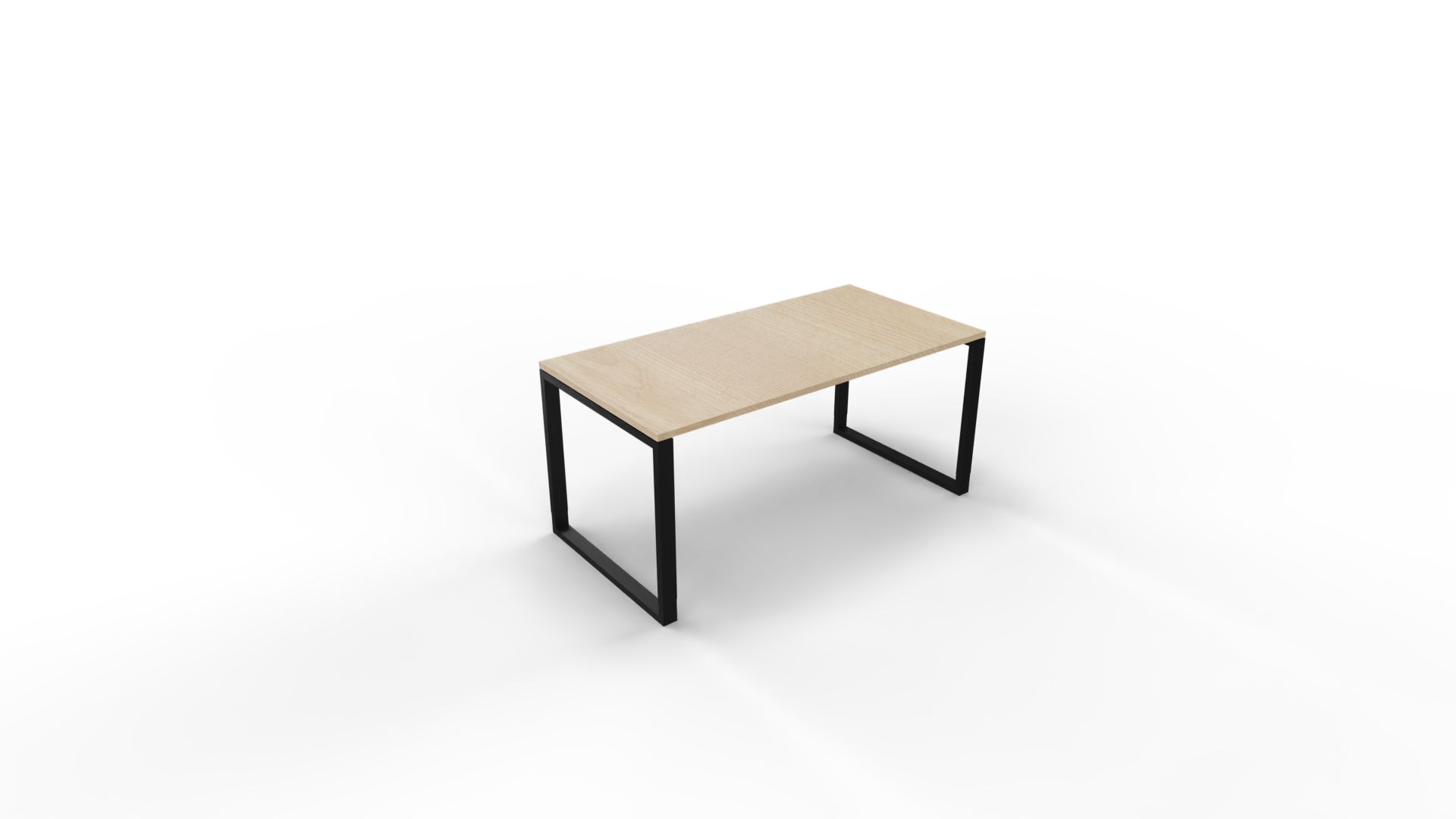 Vergadertafel 6111 recht - 200 x 100 cm. - Zwart - Eiken licht afbeelding