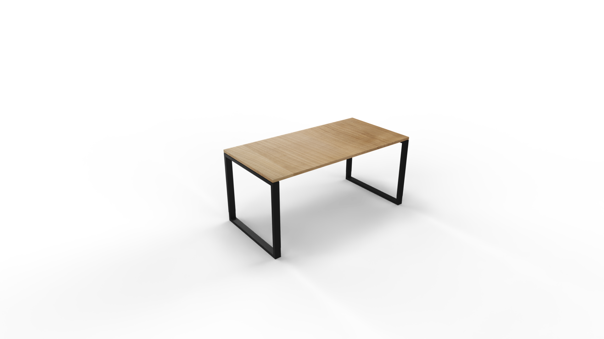Vergadertafel 6111 recht - 200 x 100 cm. - Zwart - Toscaans noten afbeelding