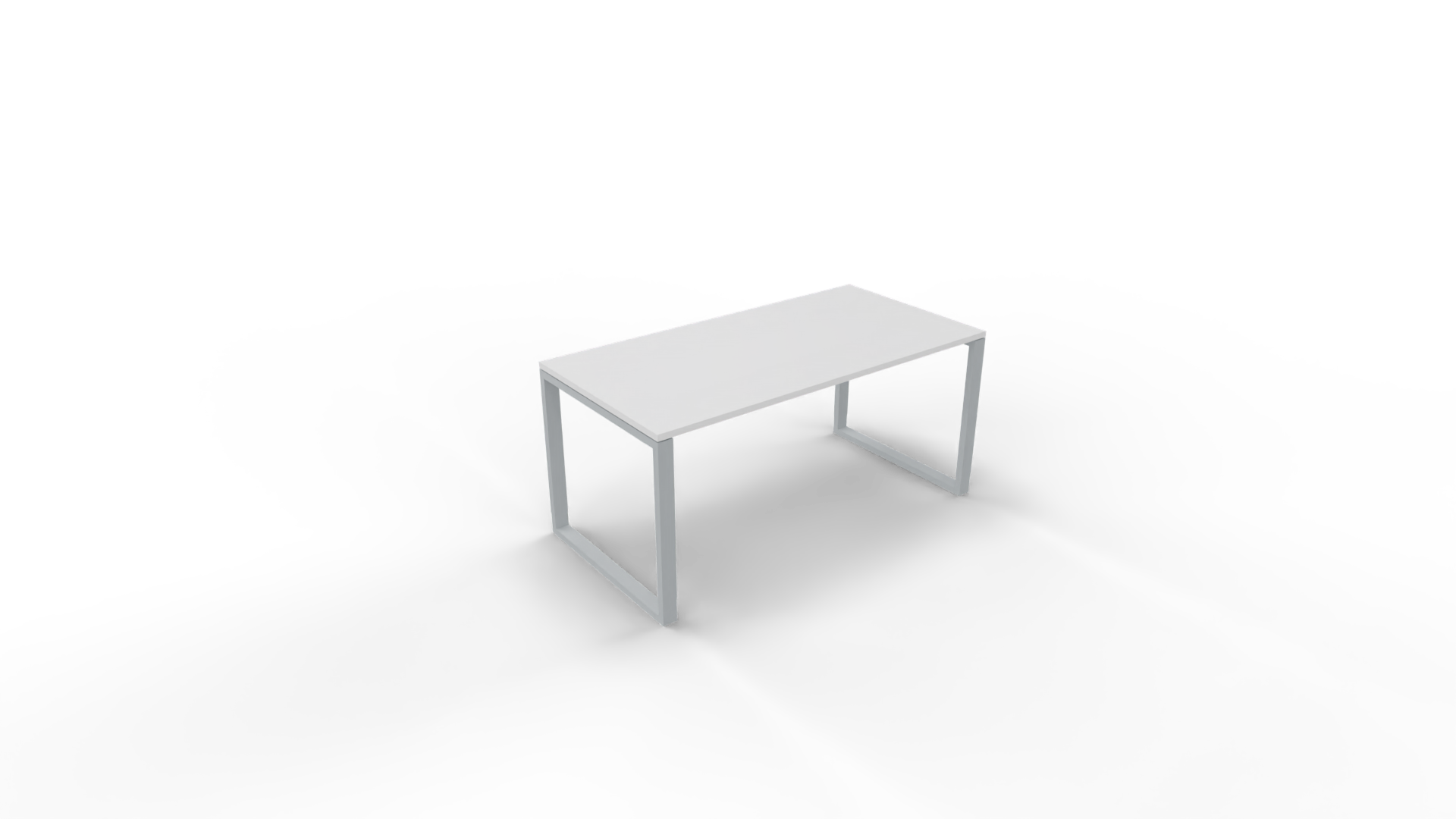 Vergadertafel 6111 recht - 180 x 80 cm. - Alu - Wit afbeelding