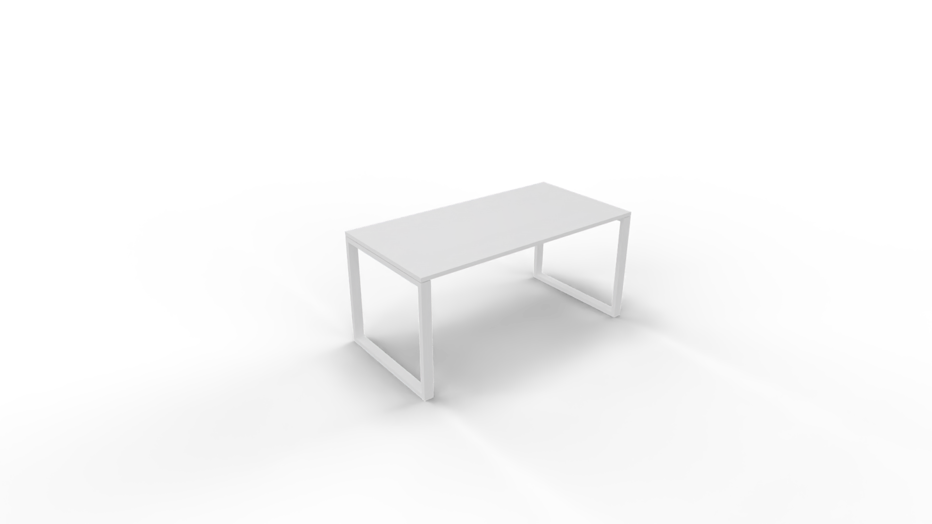 Vergadertafel 6111 recht - 180 x 80 cm. - Wit - Wit afbeelding