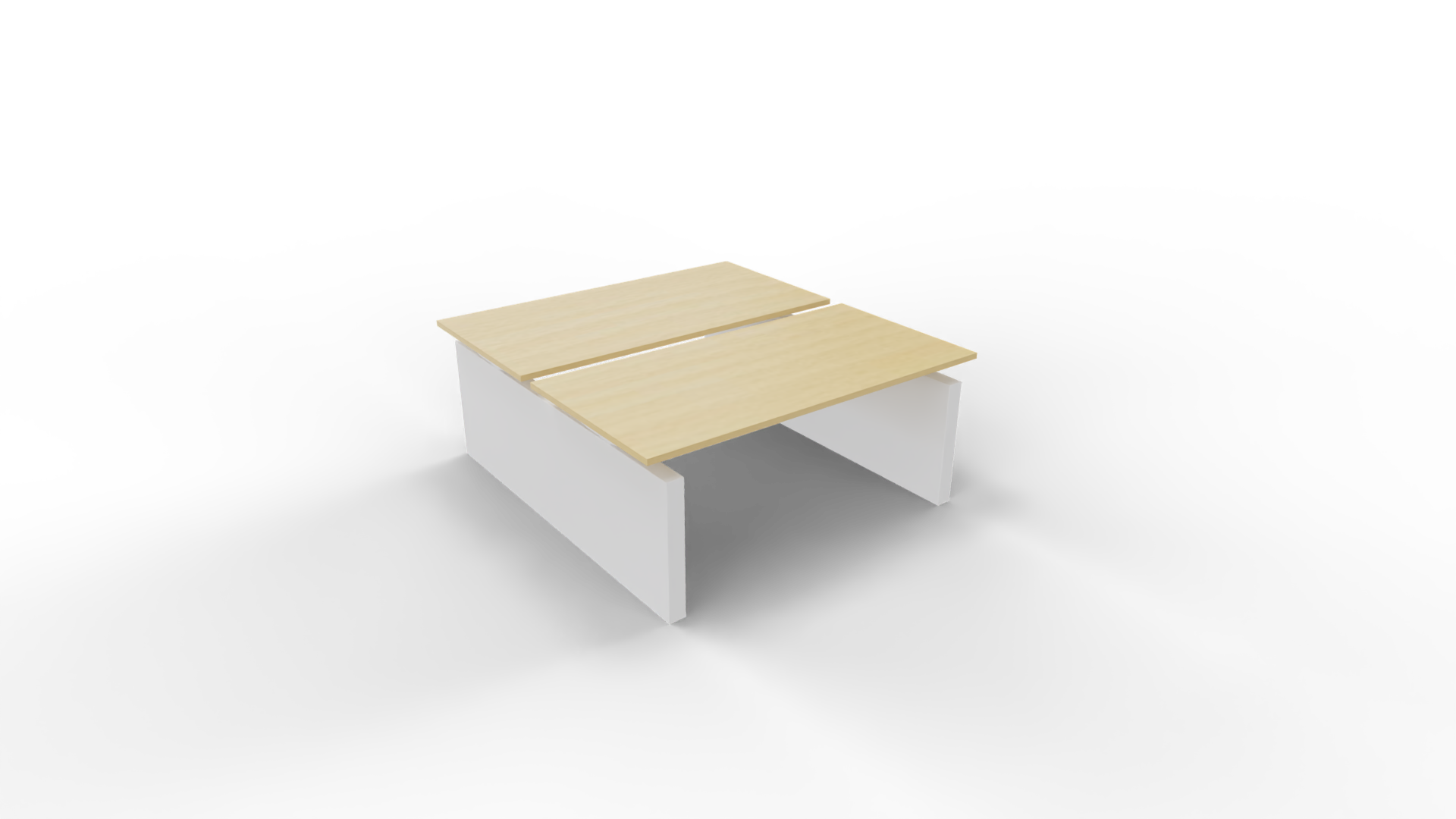 Elektrisch duo-bureau 5777 - 160 x 80 cm. - Wit - Beuken afbeelding