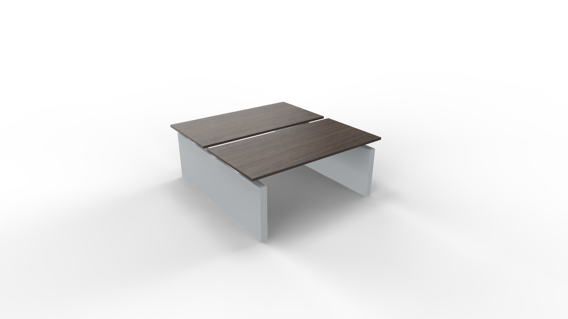 Elektrisch duo-bureau 5777 - 200 x 90 cm - Alu - Eiken donker afbeelding