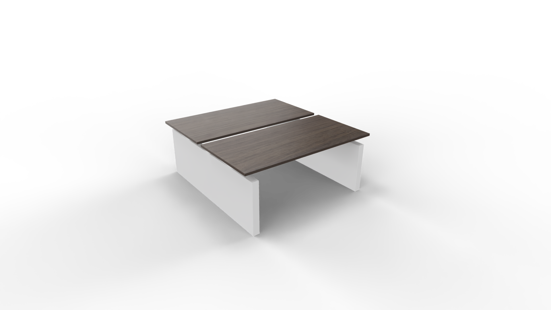 Elektrisch duo-bureau 5777 - 180 x 80 cm. - Wit - Eiken donker afbeelding
