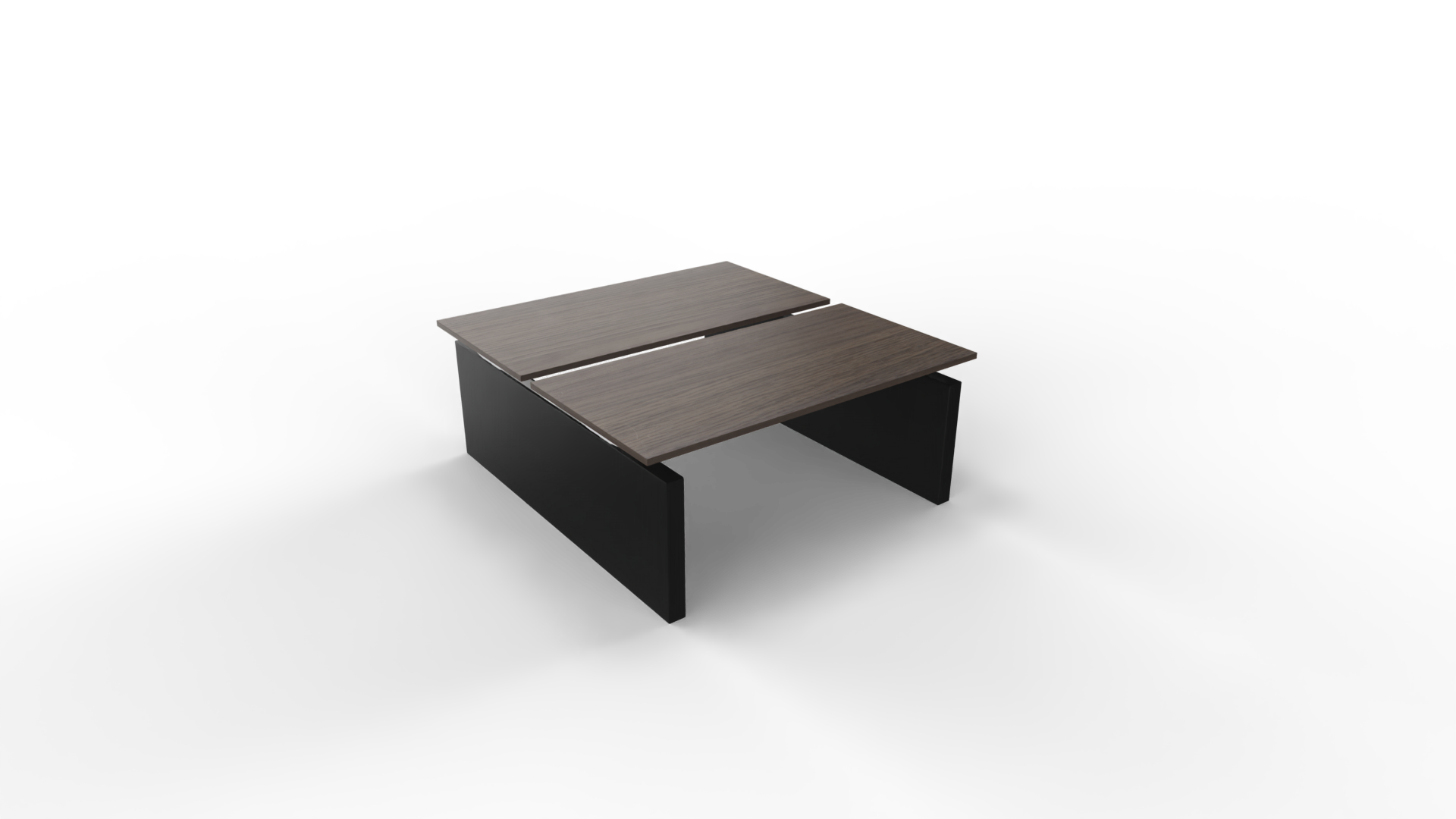 Elektrisch duo-bureau 5777 - 180 x 90 cm. - Zwart - Eiken donker afbeelding