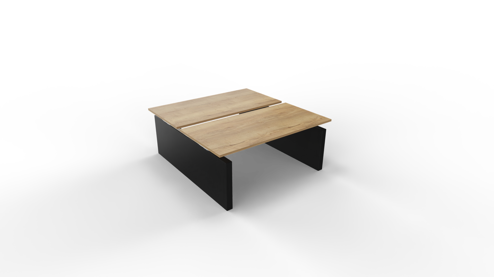 Elektrisch duo-bureau 5777 - 200 x 80 cm. - Zwart - Eiken YT49a afbeelding