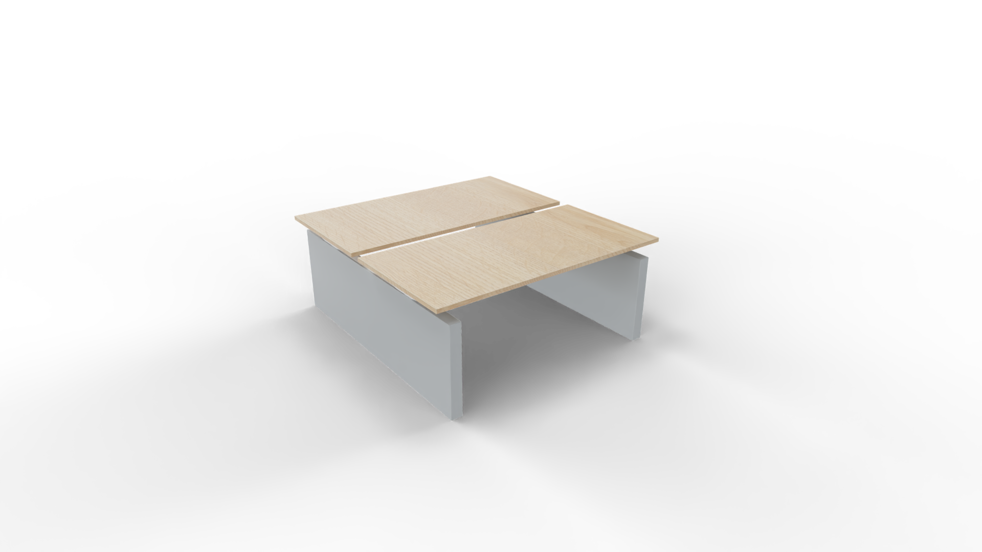 Elektrisch duo-bureau 5777 - 180 x 90 cm. - Alu - Eiken licht afbeelding