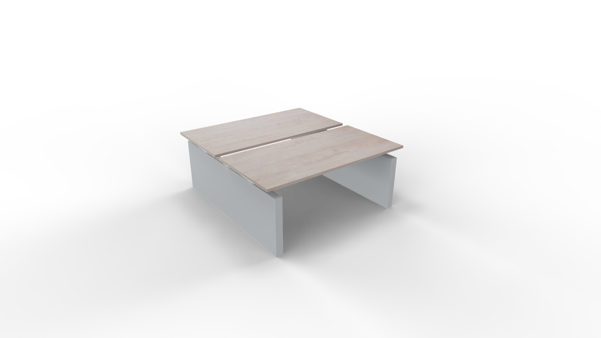 Elektrisch duo-bureau 5777 - 180 x 90 cm. - Alu - Eiken Robson afbeelding